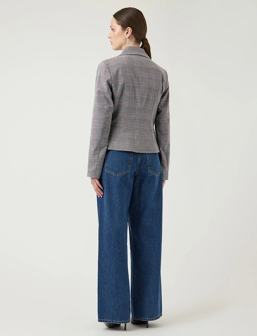 YAS - YASTHELA LS CHECKED JACKET - EX - enkeltspente blazere - star white - 3