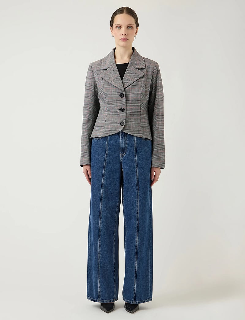 YAS - YASTHELA LS CHECKED JACKET - EX - enkeltradede blazere - star white - 4