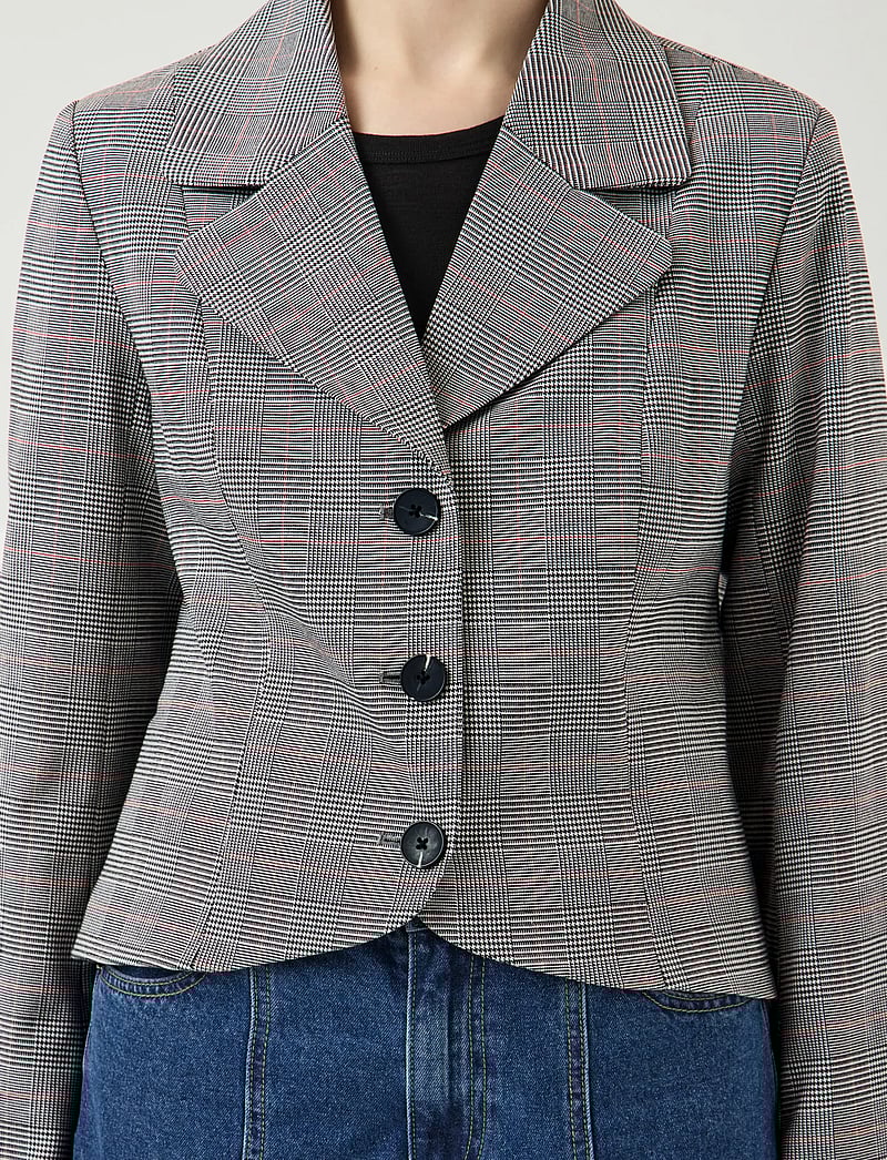 YAS - YASTHELA LS CHECKED JACKET - EX - enkeltradede blazere - star white - 5