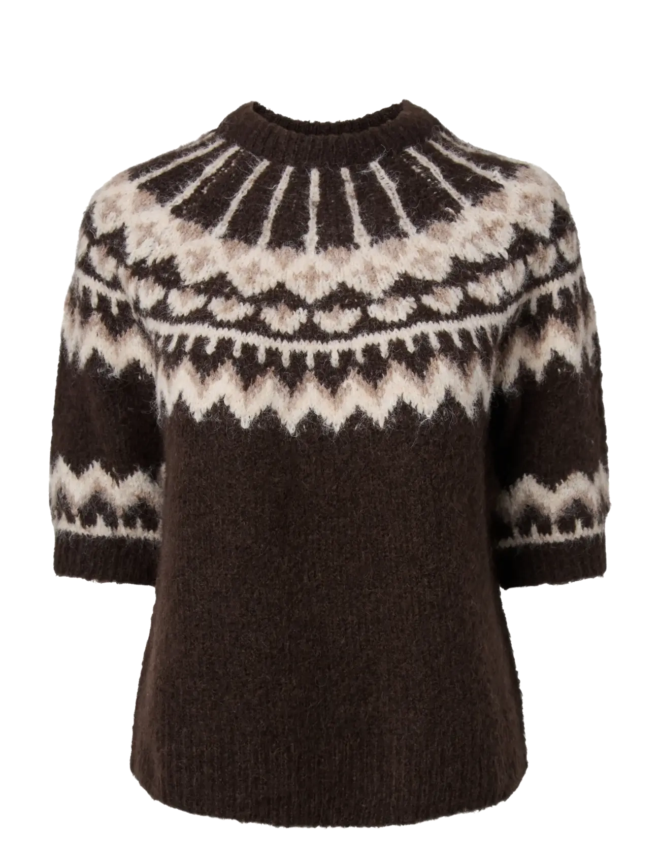 YAS YASDOMINA SS WOOL BLEND KNIT PULLOVER S. - Kleidung - CARAFE / brown