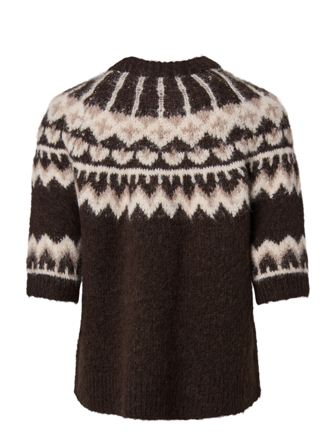 YAS - YASDOMINA SS WOOL BLEND KNIT PULLOVER S. - carafe - 2