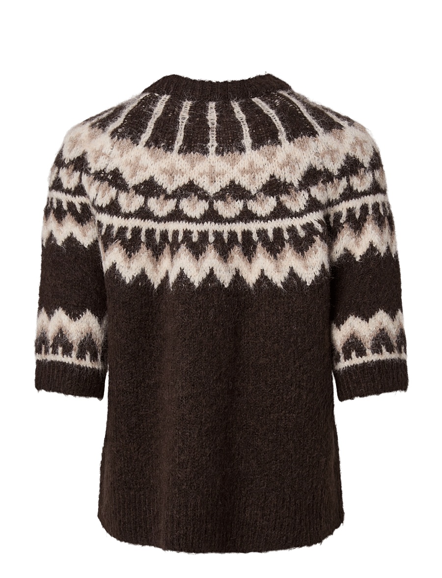YAS - YASDOMINA SS WOOL BLEND KNIT PULLOVER S. - carafe - 2