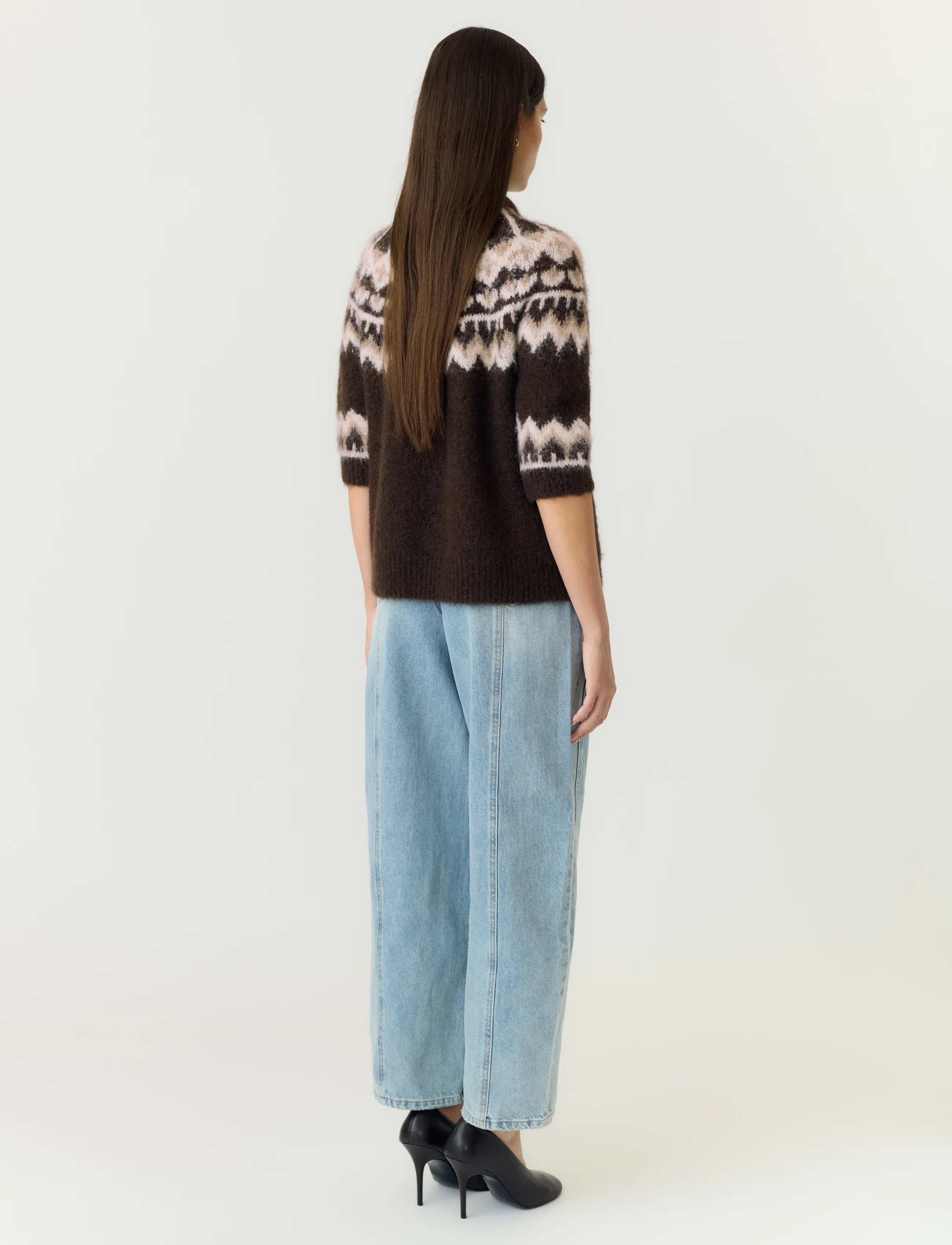 YAS - YASDOMINA SS WOOL BLEND KNIT PULLOVER S. - carafe - 3