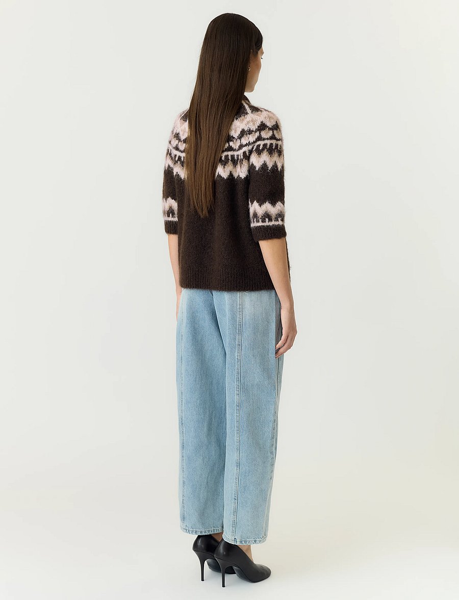 YAS - YASDOMINA SS WOOL BLEND KNIT PULLOVER S. - carafe - 3