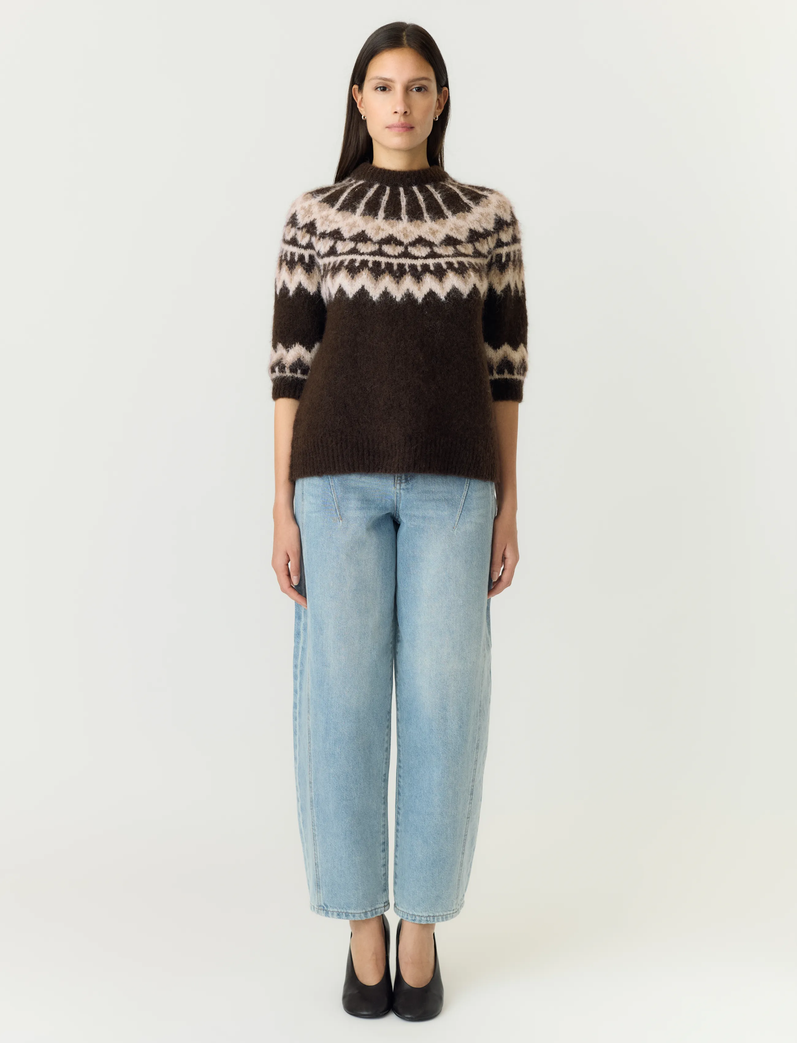 YAS - YASDOMINA SS WOOL BLEND KNIT PULLOVER S. - carafe - 4