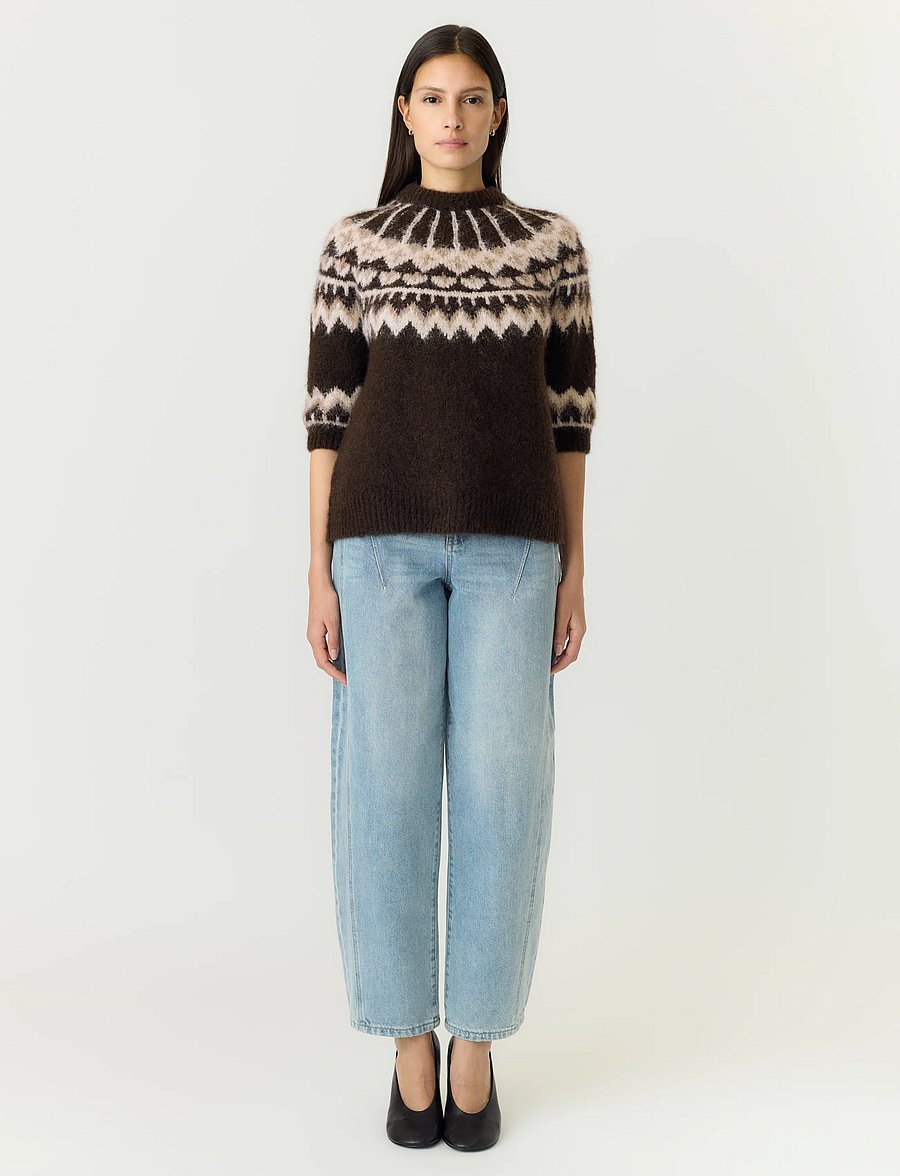 YAS - YASDOMINA SS WOOL BLEND KNIT PULLOVER S. - carafe - 4