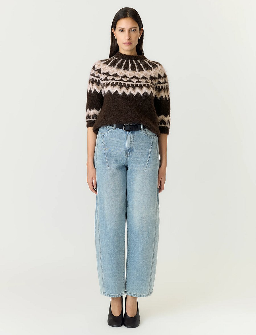 YAS - YASDOMINA SS WOOL BLEND KNIT PULLOVER S. - carafe - 5