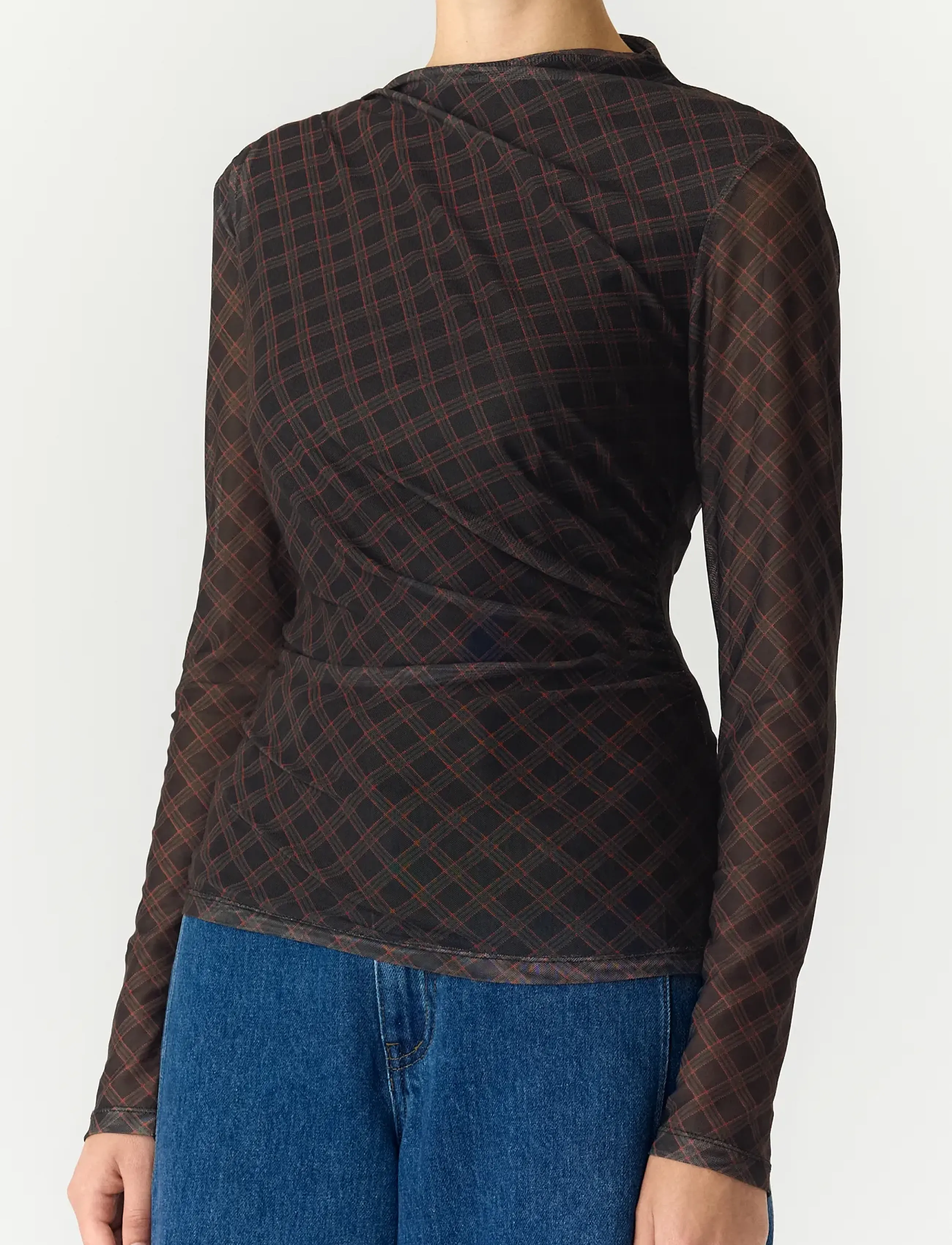 YAS - YASLUNUA LS MESH TOP - black - 5