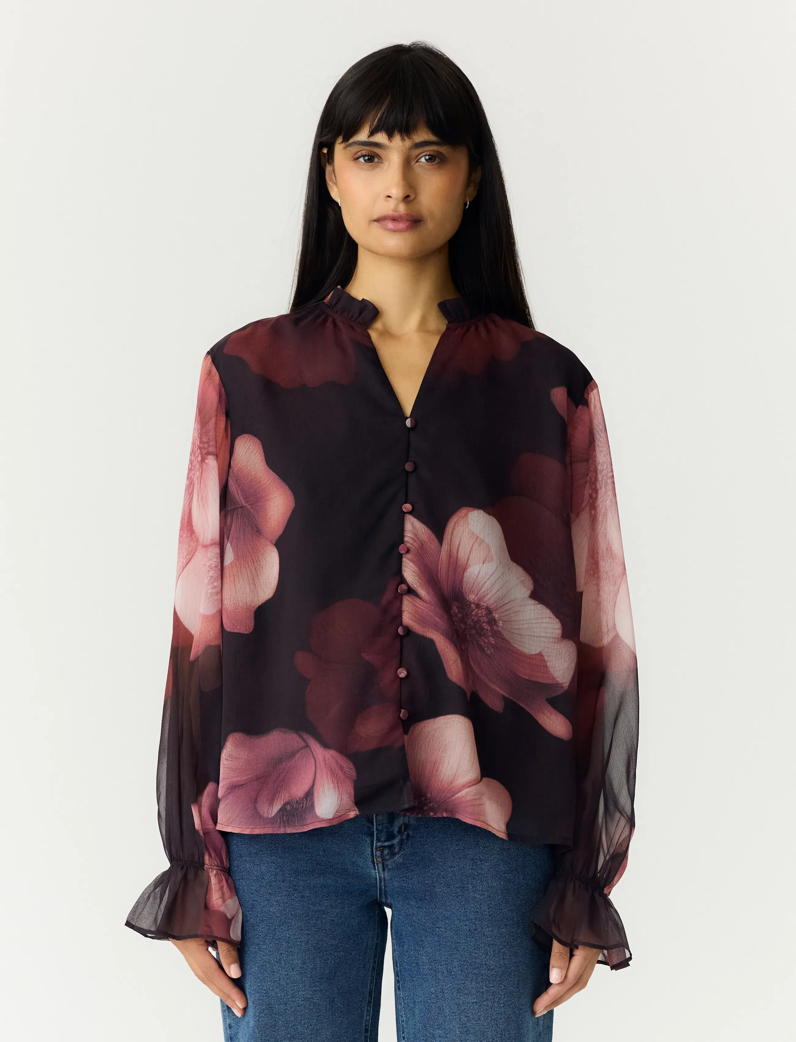 YAS YASFLOW LS SHIRT S. - Blusen - COFFEE BEAN / brown