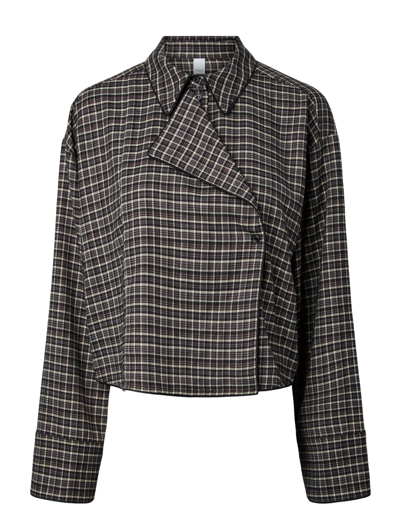 YAS YASTULVA LS SHORT SHIRT S. - Kläder - BLACK / black