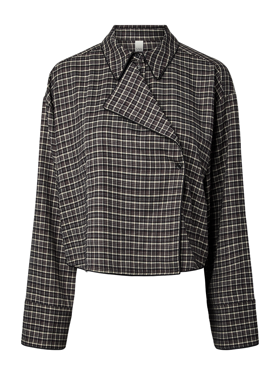 YAS - YASTULVA LS SHORT SHIRT S. - långärmade skjortor - black - 1
