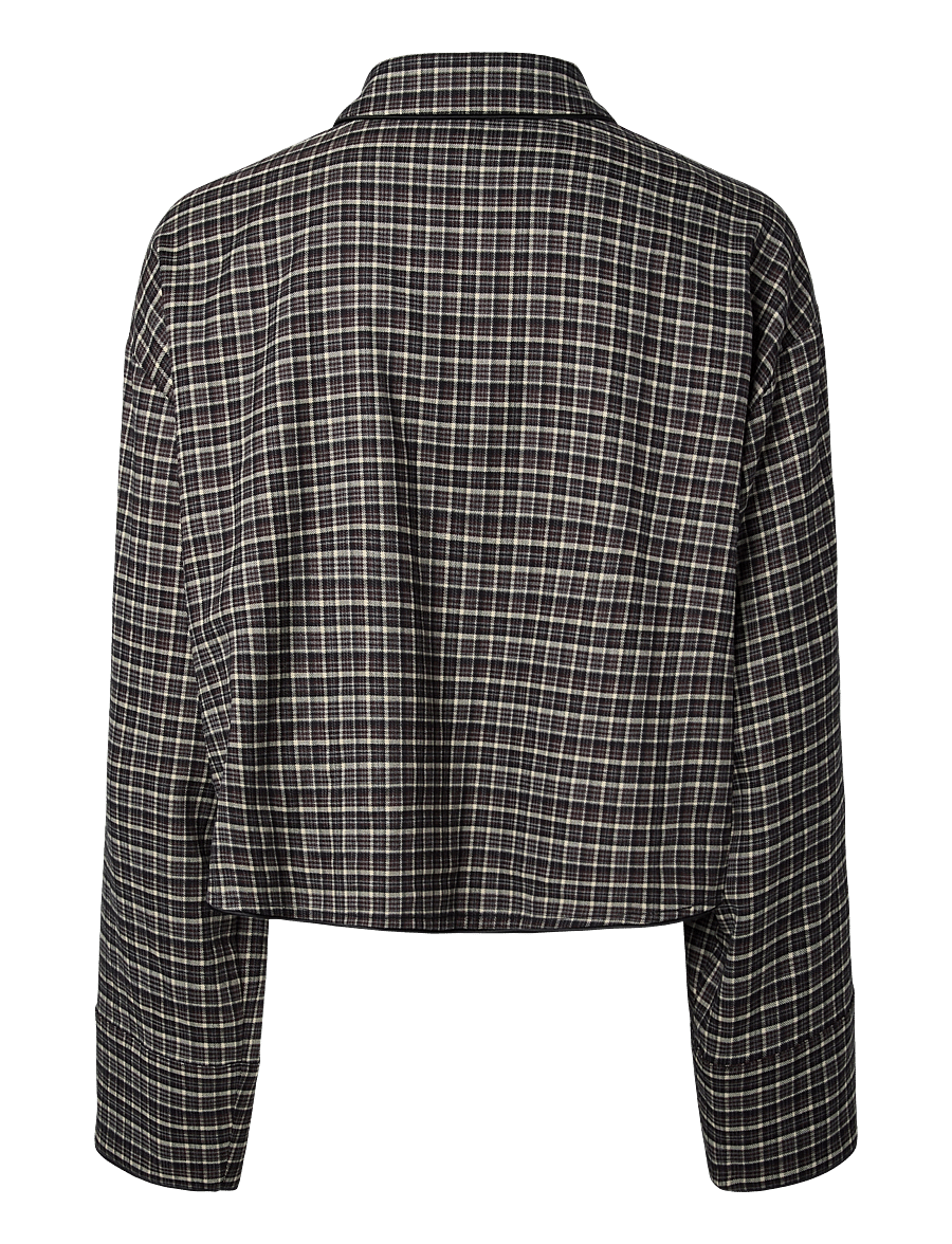 YAS - YASTULVA LS SHORT SHIRT S. - långärmade skjortor - black - 2