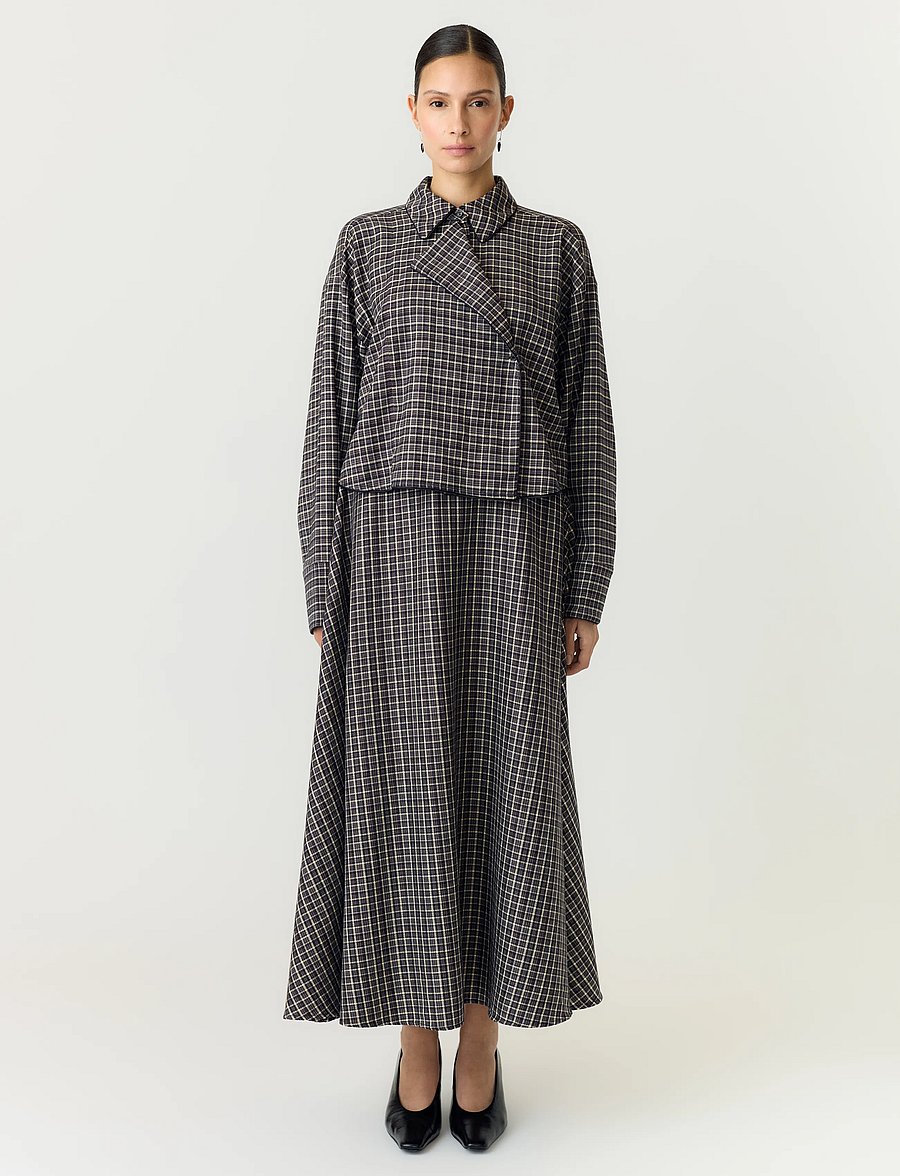 YAS - YASTULVA LS SHORT SHIRT S. - långärmade skjortor - black - 4