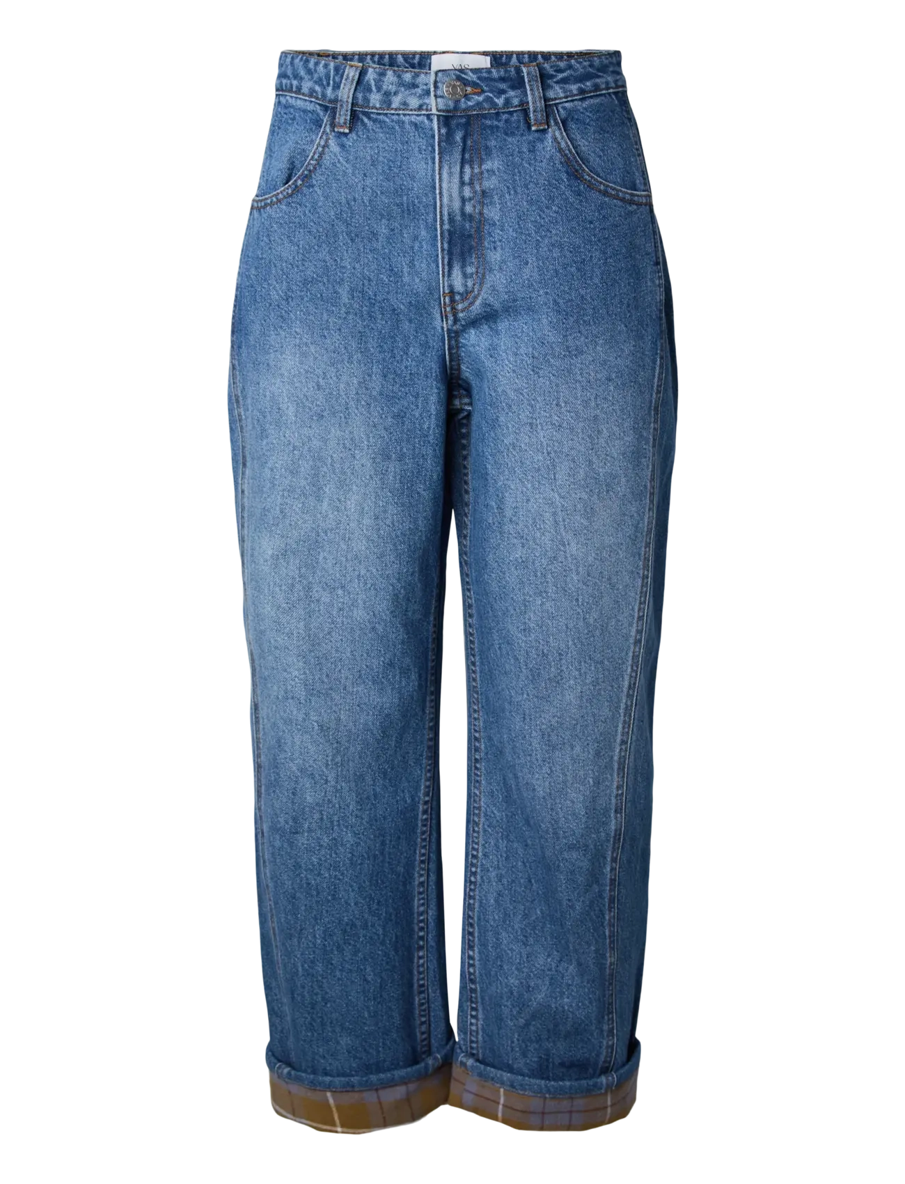 YAS - YASLUA HW FOLD UP BARREL JEANS S. - D2D - medium blue denim - 1