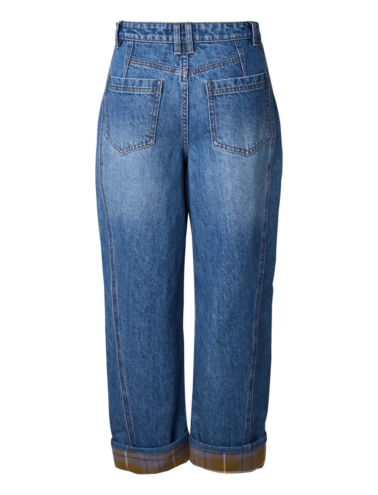 YAS - YASLUA HW FOLD UP BARREL JEANS S. - D2D - medium blue denim - 2