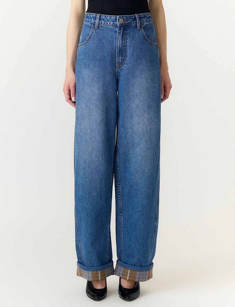 YAS - YASLUA HW FOLD UP BARREL JEANS S. - D2D - medium blue denim - 0
