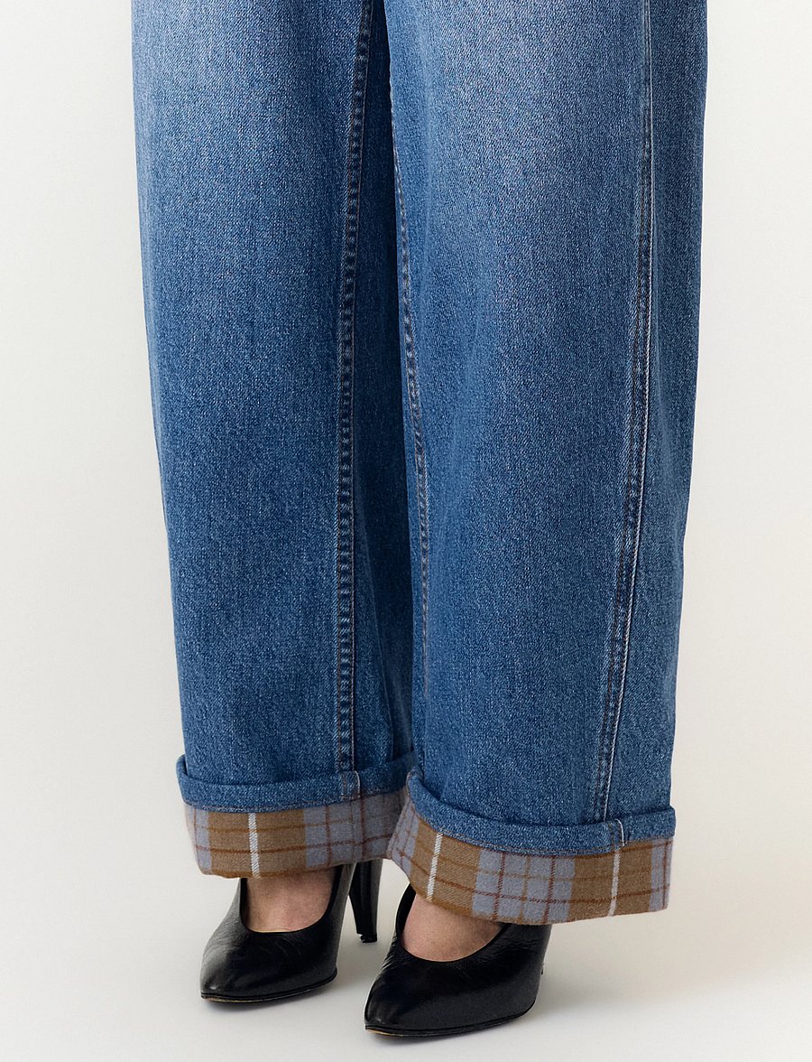 YAS - YASLUA HW FOLD UP BARREL JEANS S. - D2D - medium blue denim - 5
