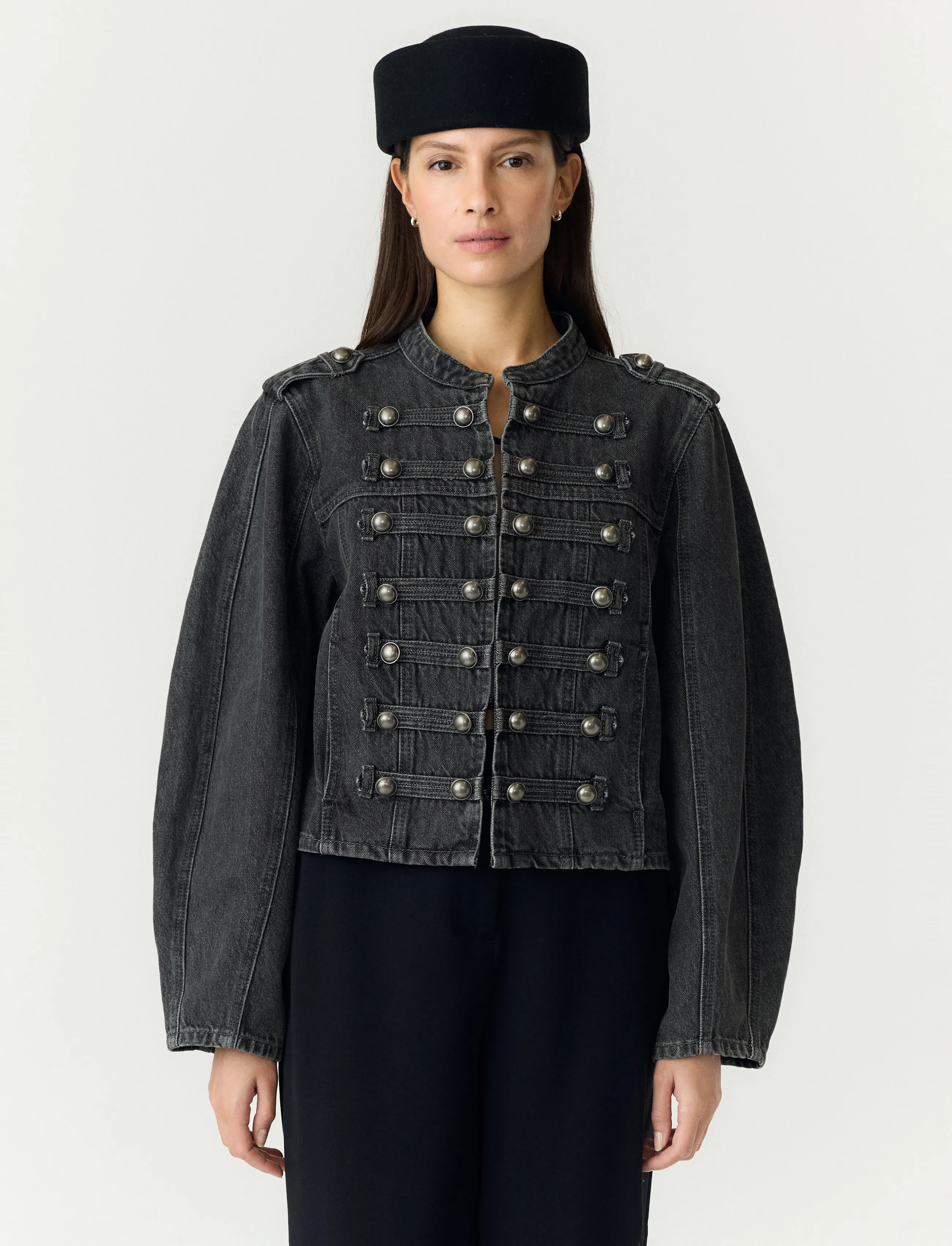 YAS YASSKY LS DENIM JACKET - STORY - Special Occasions - DARK GREY DENIM / grey