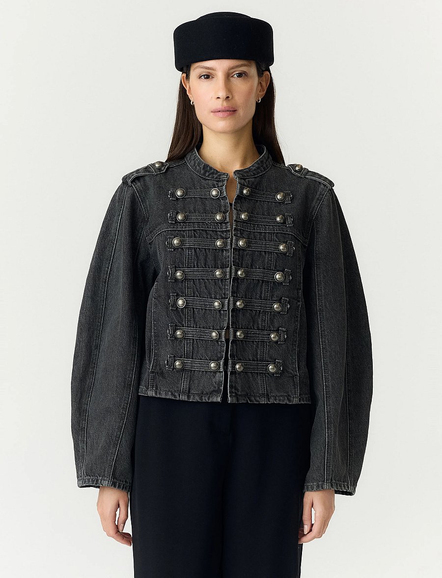 YAS - YASSKY LS DENIM JACKET - STORY - dark grey denim - 0
