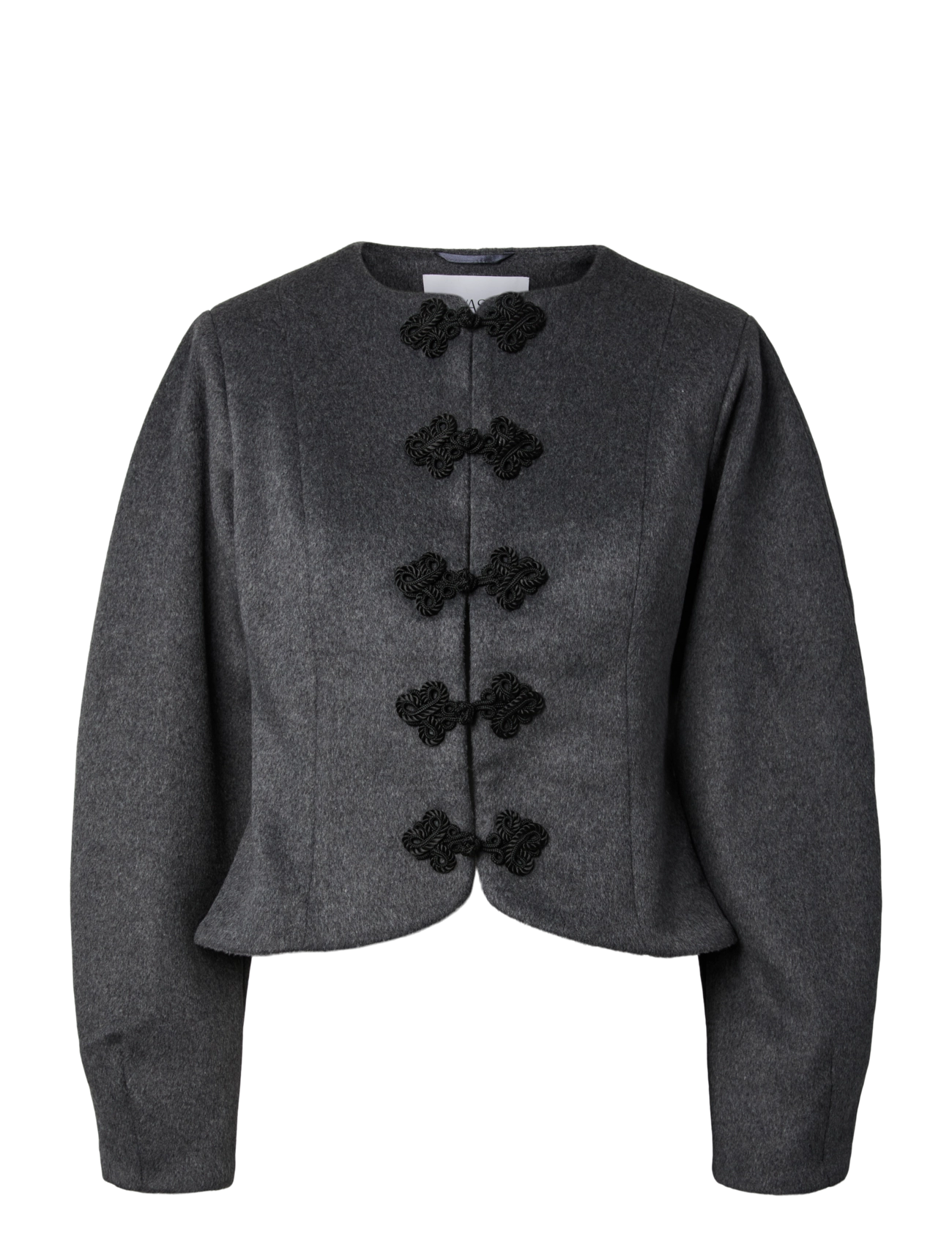 YAS YASNAPO LS WOOL JACKET - STORY - Kläder - DARK GREY MELANGE / grey