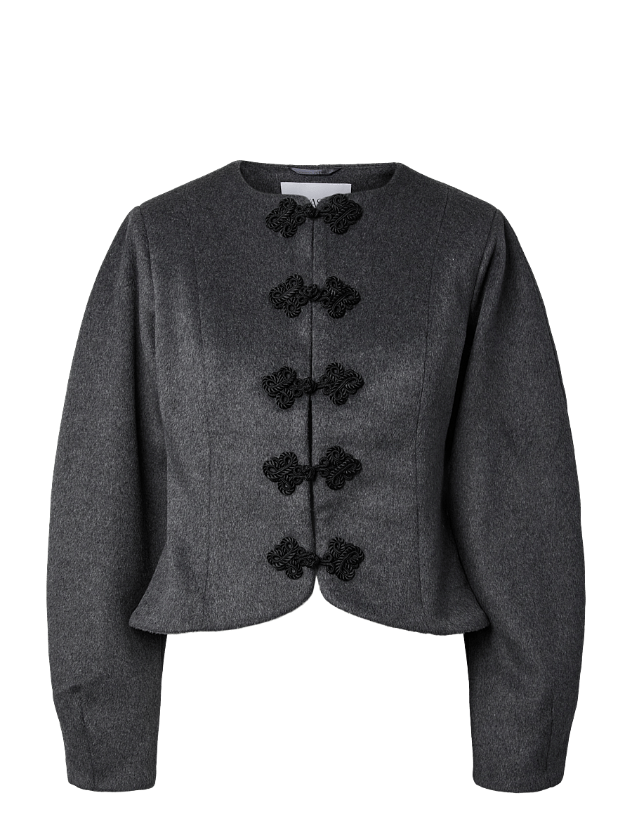 YAS - YASNAPO LS WOOL JACKET - STORY - enkelknäppta kavajer - dark grey melange - 1