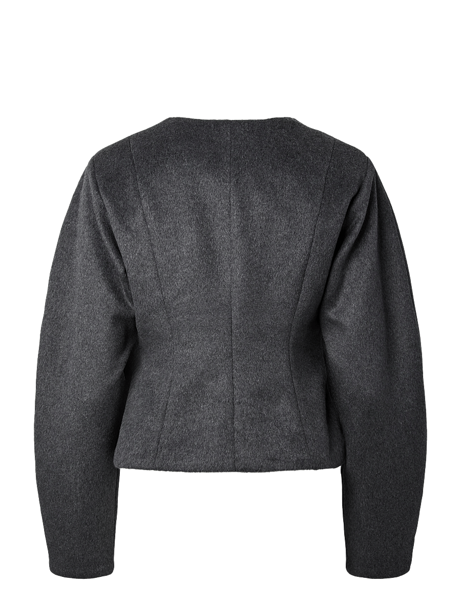 YAS - YASNAPO LS WOOL JACKET - STORY - enkelknäppta kavajer - dark grey melange - 2