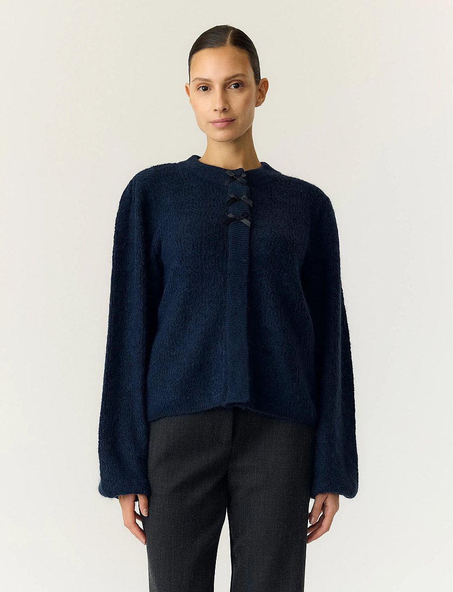 YAS - YASBONSO LS KNIT CARDIGAN S. - cardigans - navy blazer - 0