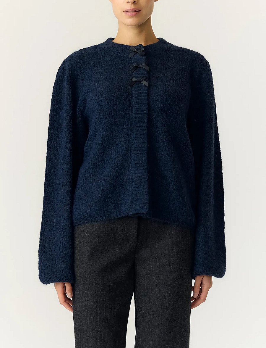 YAS - YASBONSO LS KNIT CARDIGAN S. - cardigans - navy blazer - 4