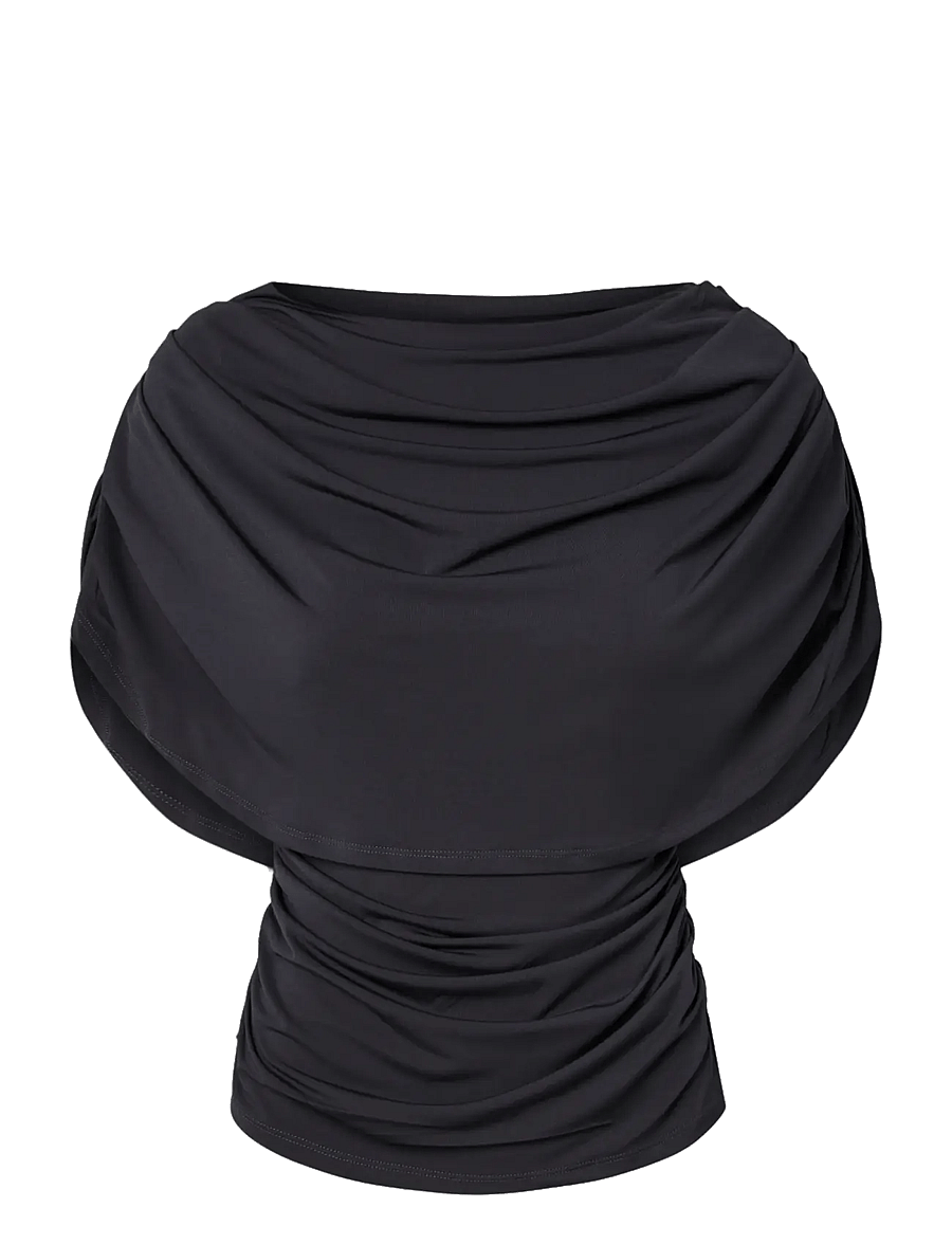 YAS - YASDRALA CAPE TOP - STORY - kortärmade blusar - asphalt - 1