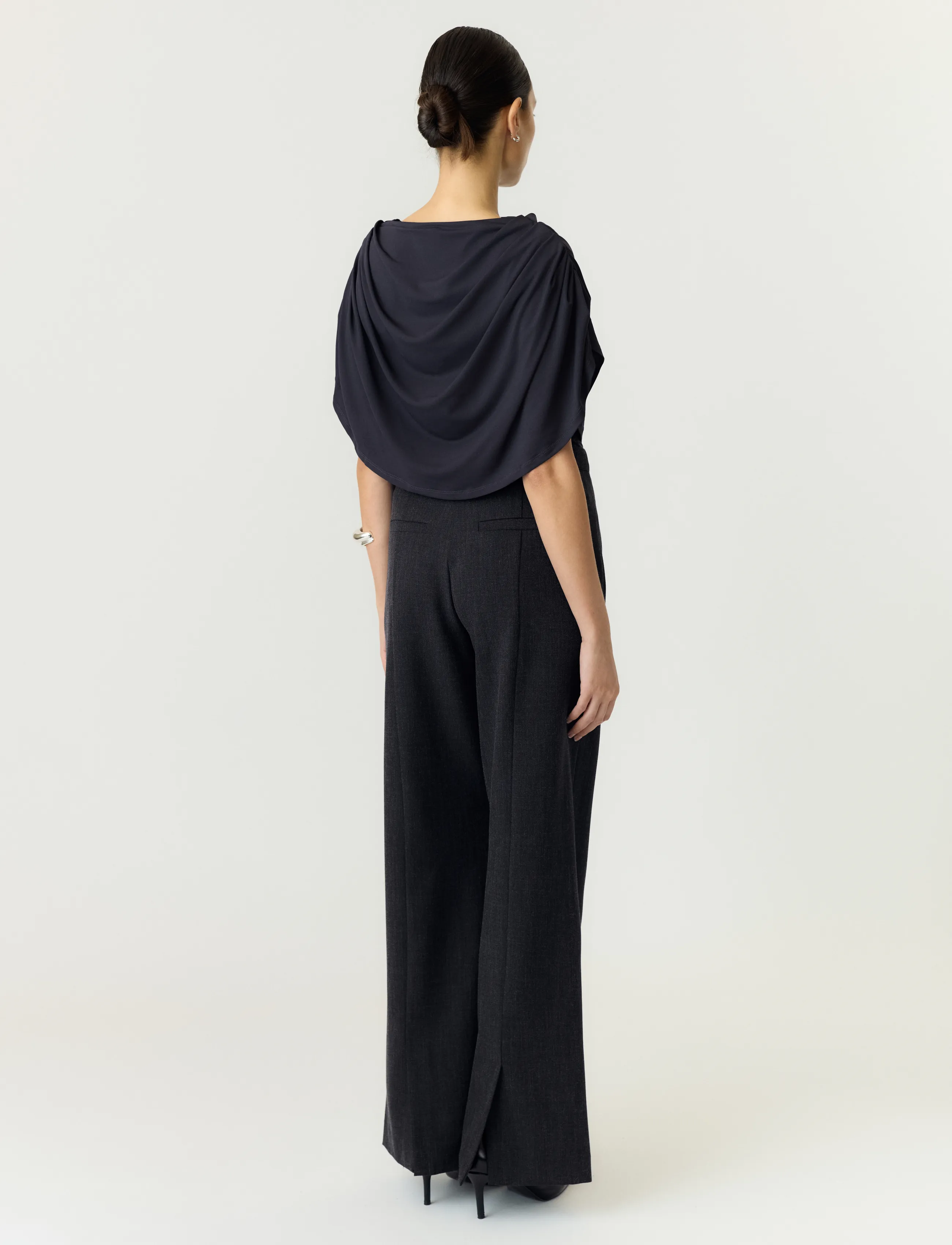 YAS - YASDRALA CAPE TOP - STORY - kortärmade blusar - asphalt - 3