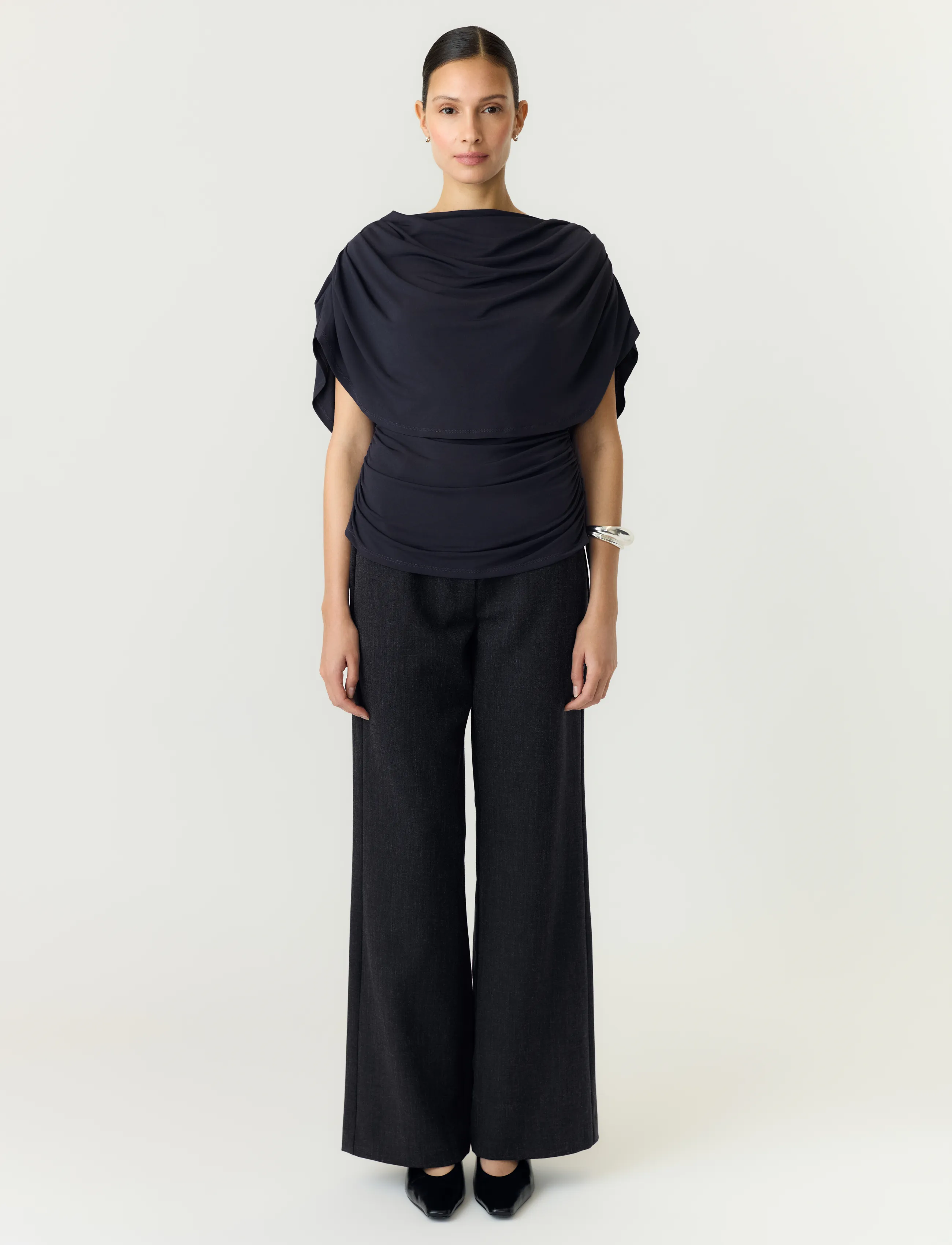 YAS - YASDRALA CAPE TOP - STORY - kortärmade blusar - asphalt - 4