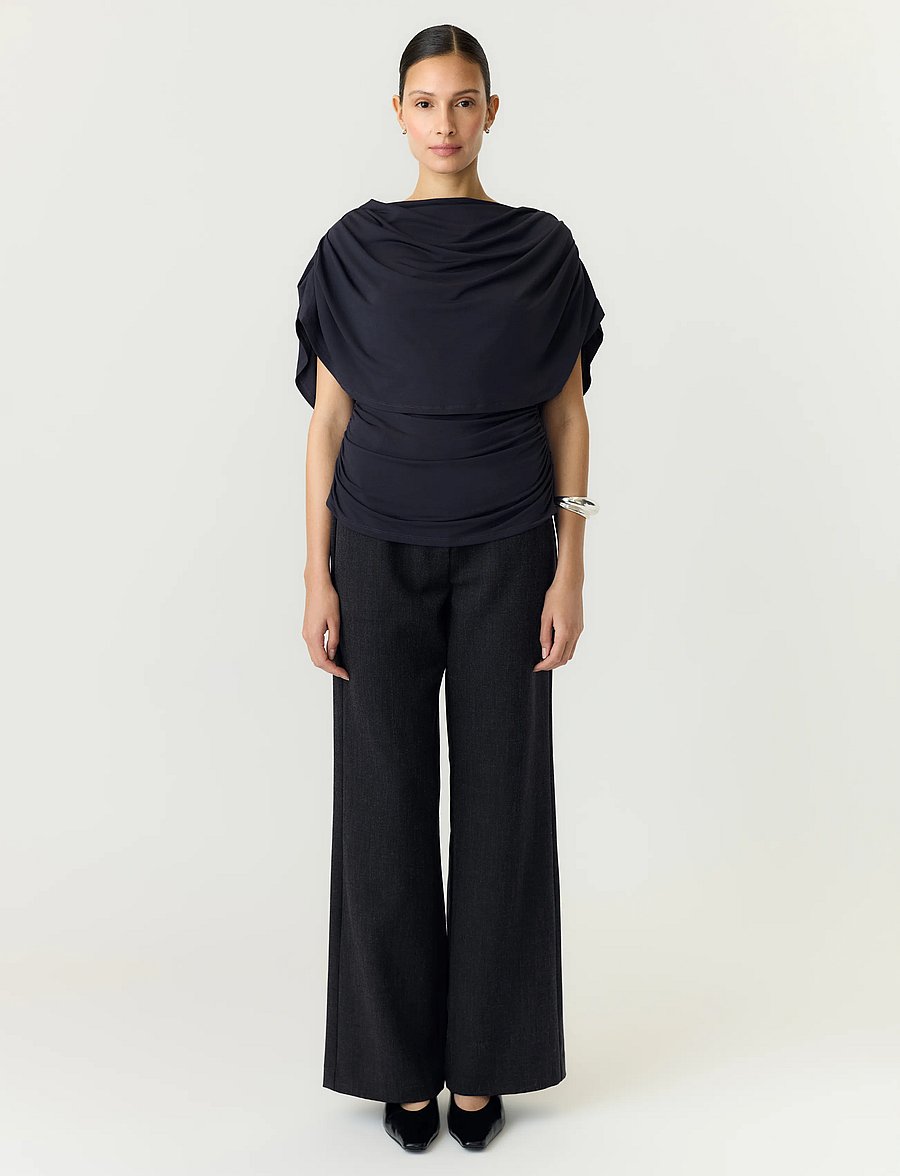 YAS - YASDRALA CAPE TOP - STORY - kortärmade blusar - asphalt - 4