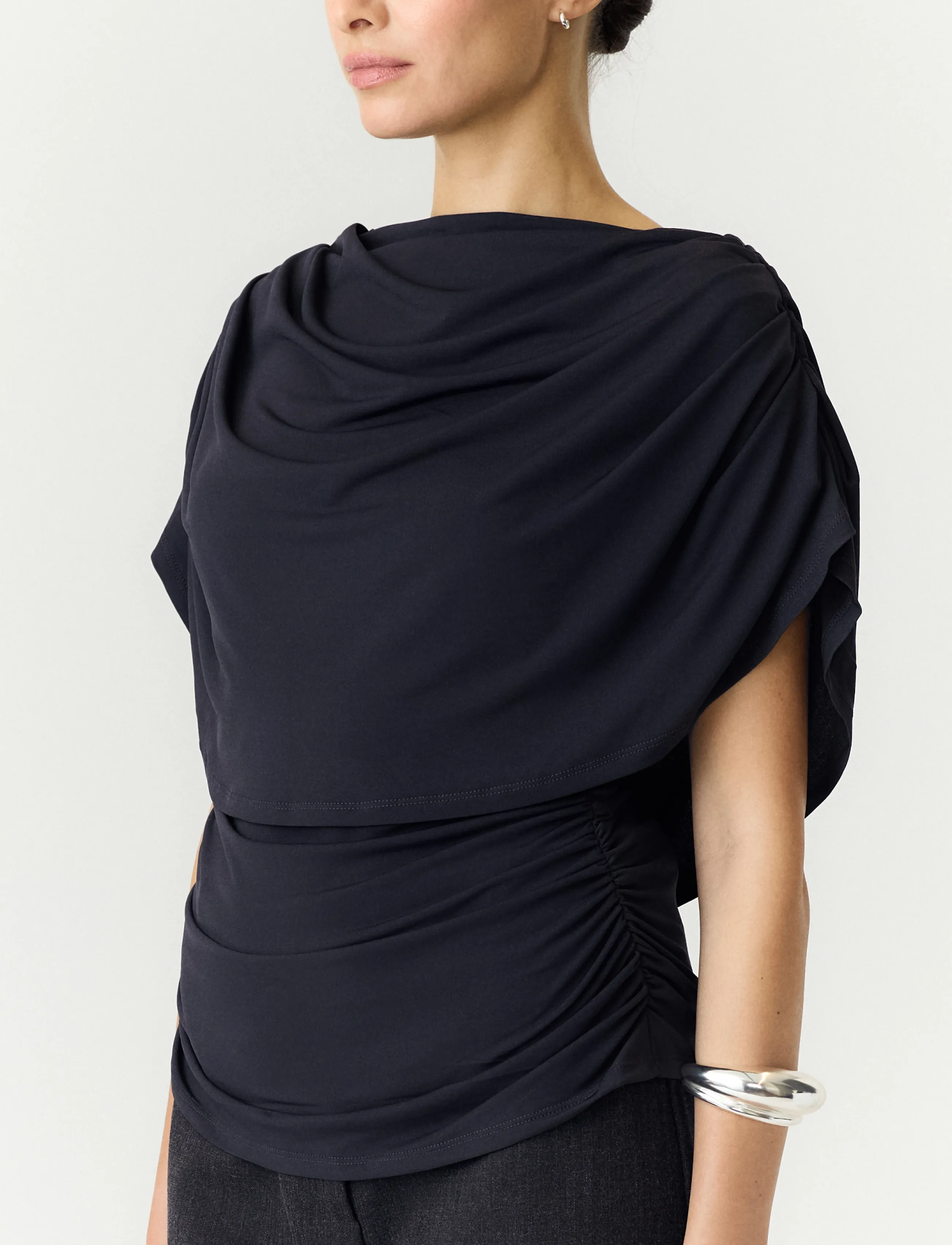 YAS - YASDRALA CAPE TOP - STORY - kortärmade blusar - asphalt - 5