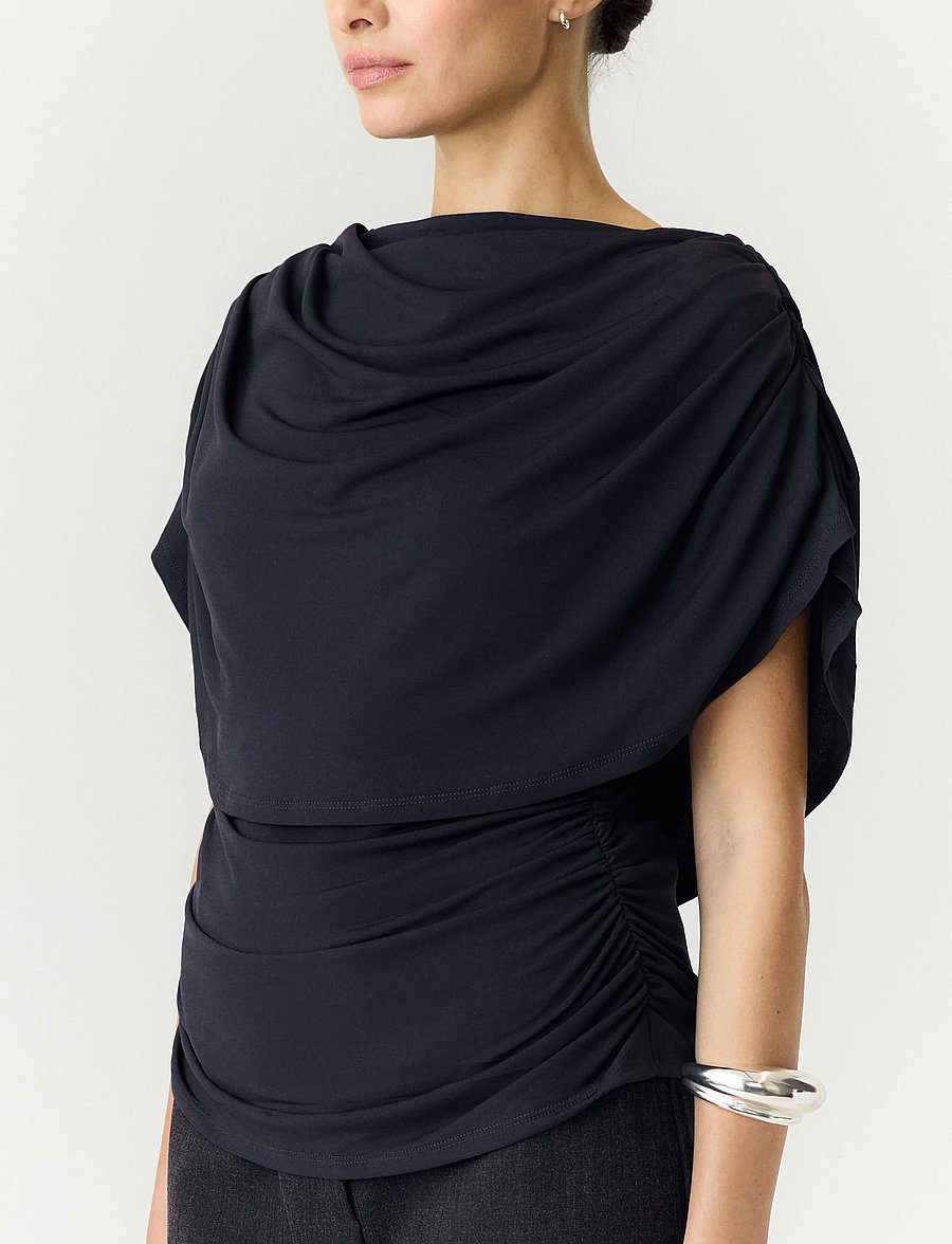 YAS - YASDRALA CAPE TOP - STORY - kortärmade blusar - asphalt - 5