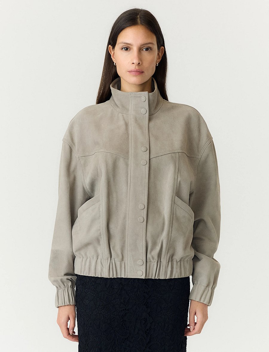 YAS - YASORA LS SUEDE LEATHER JACKET - STORY - bomberjakid - paloma - 0