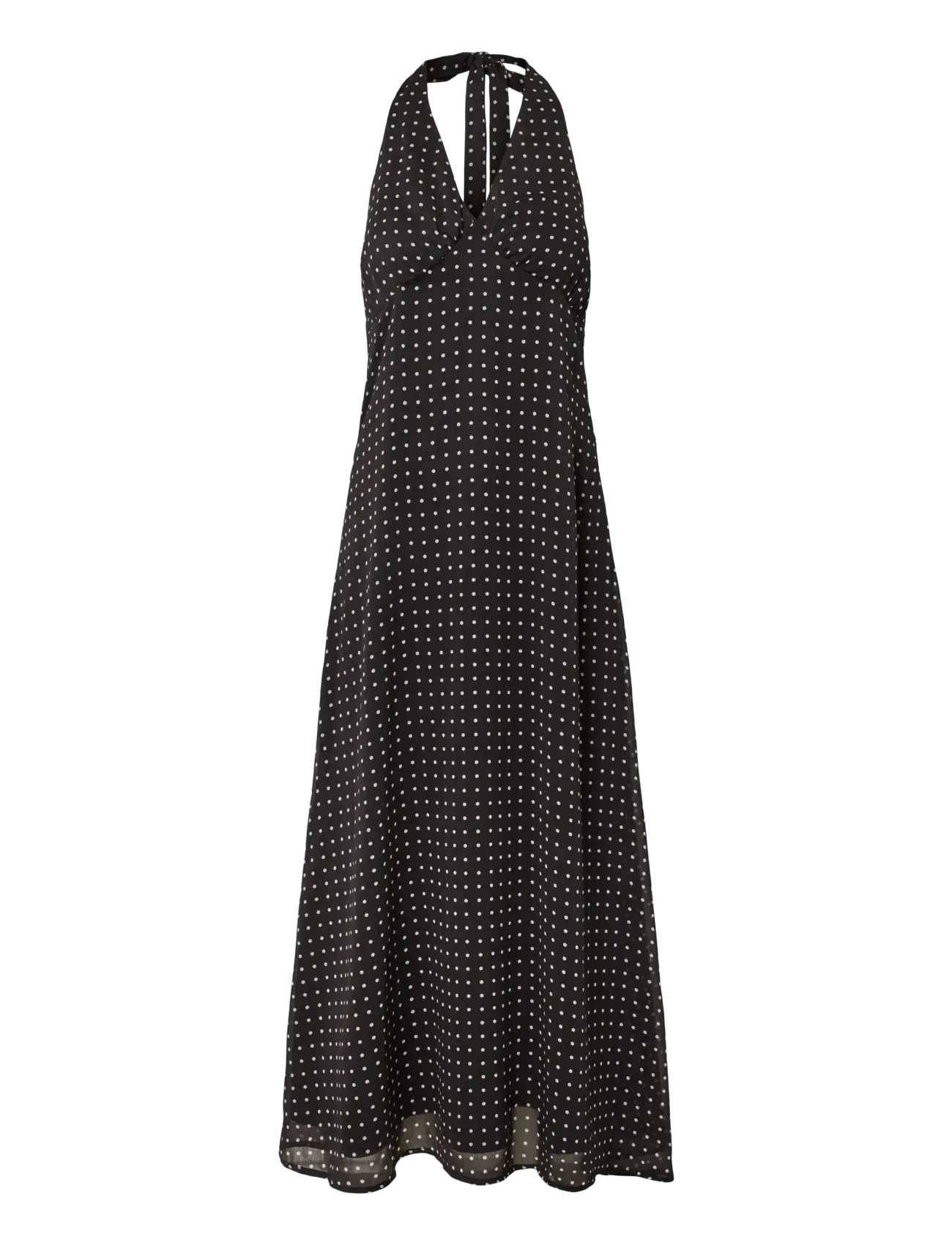 YAS lupina Halterneck Long Dress S. D2D, Kvinder, Halterneck Lang Kjole, Sort, Str: 42