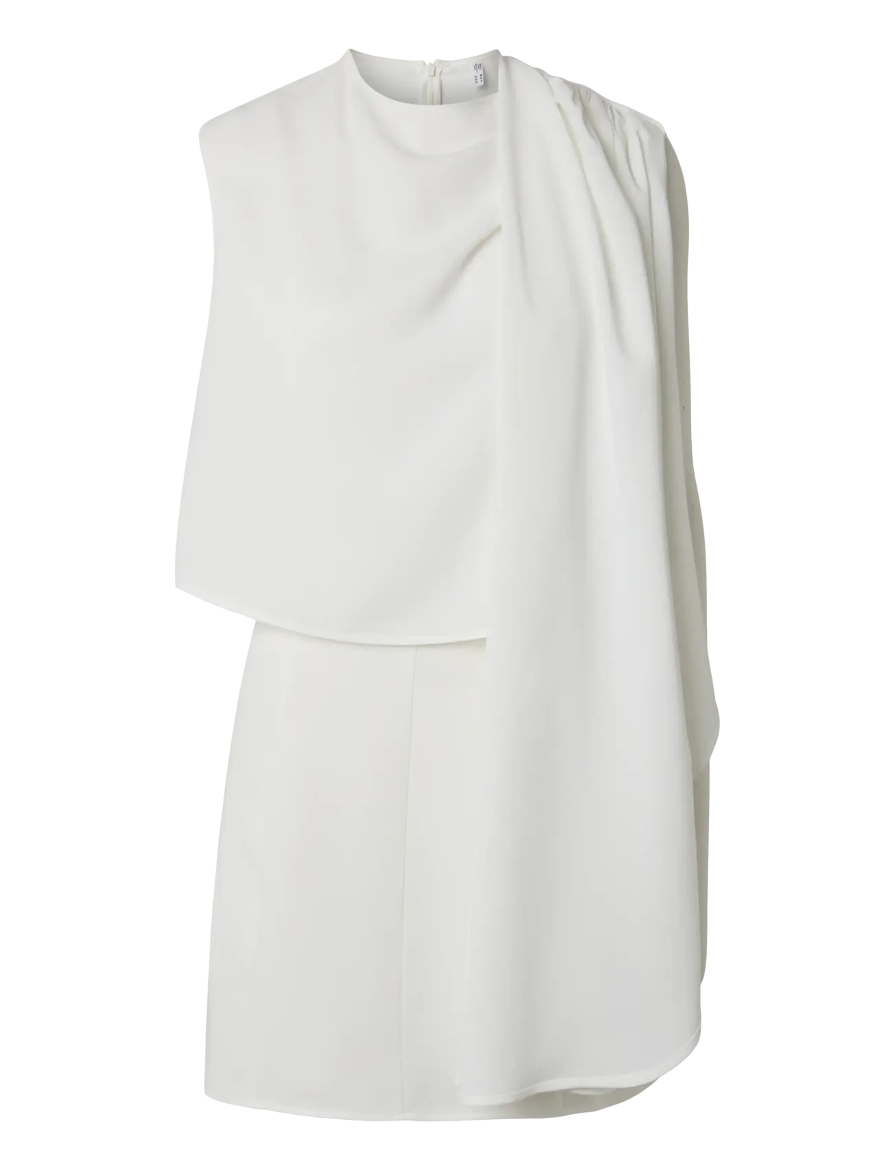 YAS Yasrosetta Short Cape Dress - D2D, 42, White, Kjoler > Kort Kjole, Dame