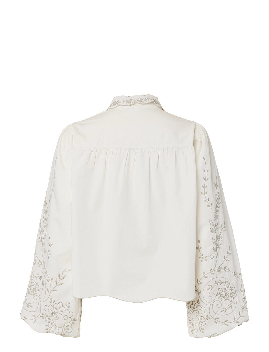 YAS - YASGREYA LS EMBROIDERED SHIRT - STORY - star white - 2