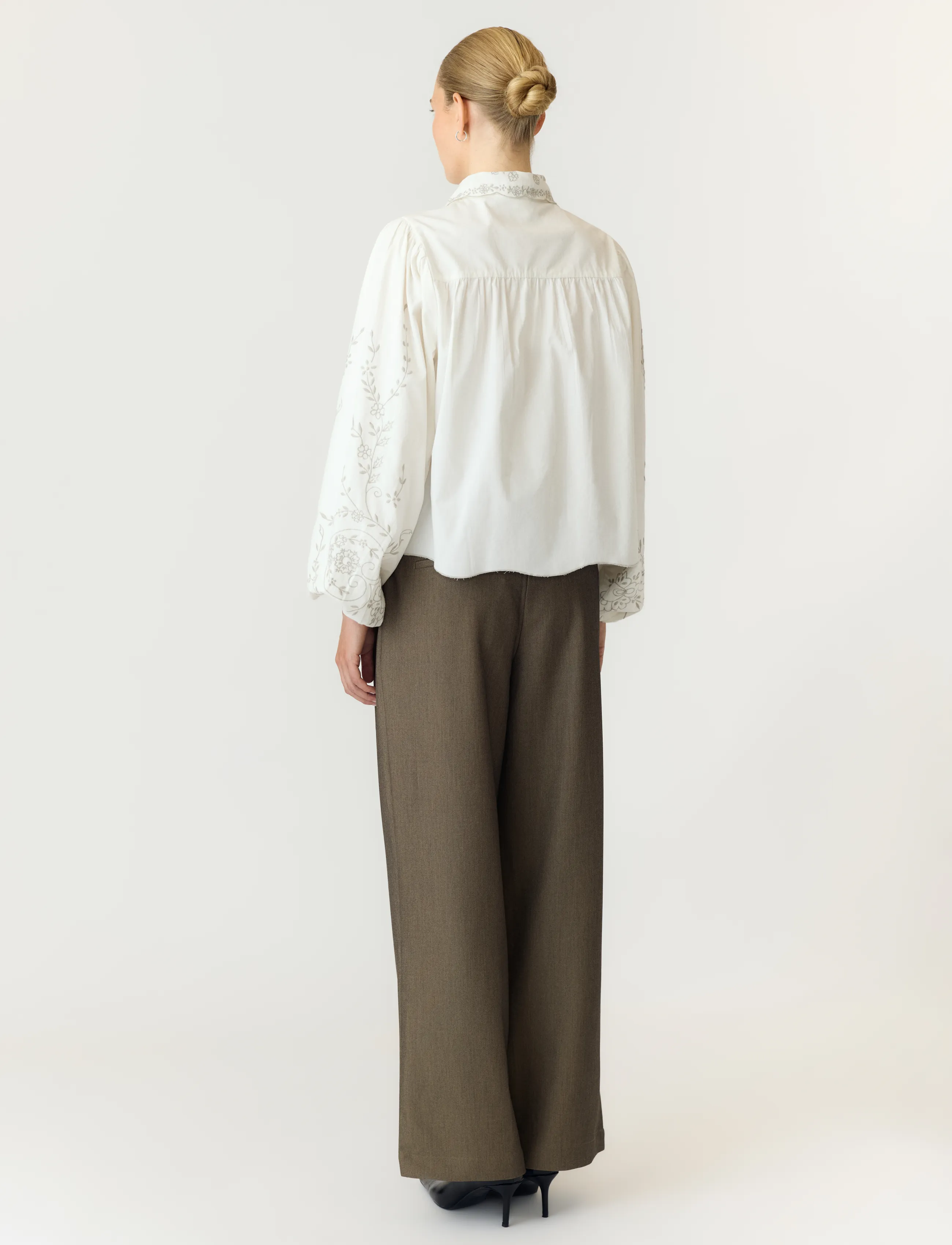 YAS - YASGREYA LS EMBROIDERED SHIRT - STORY - star white - 3