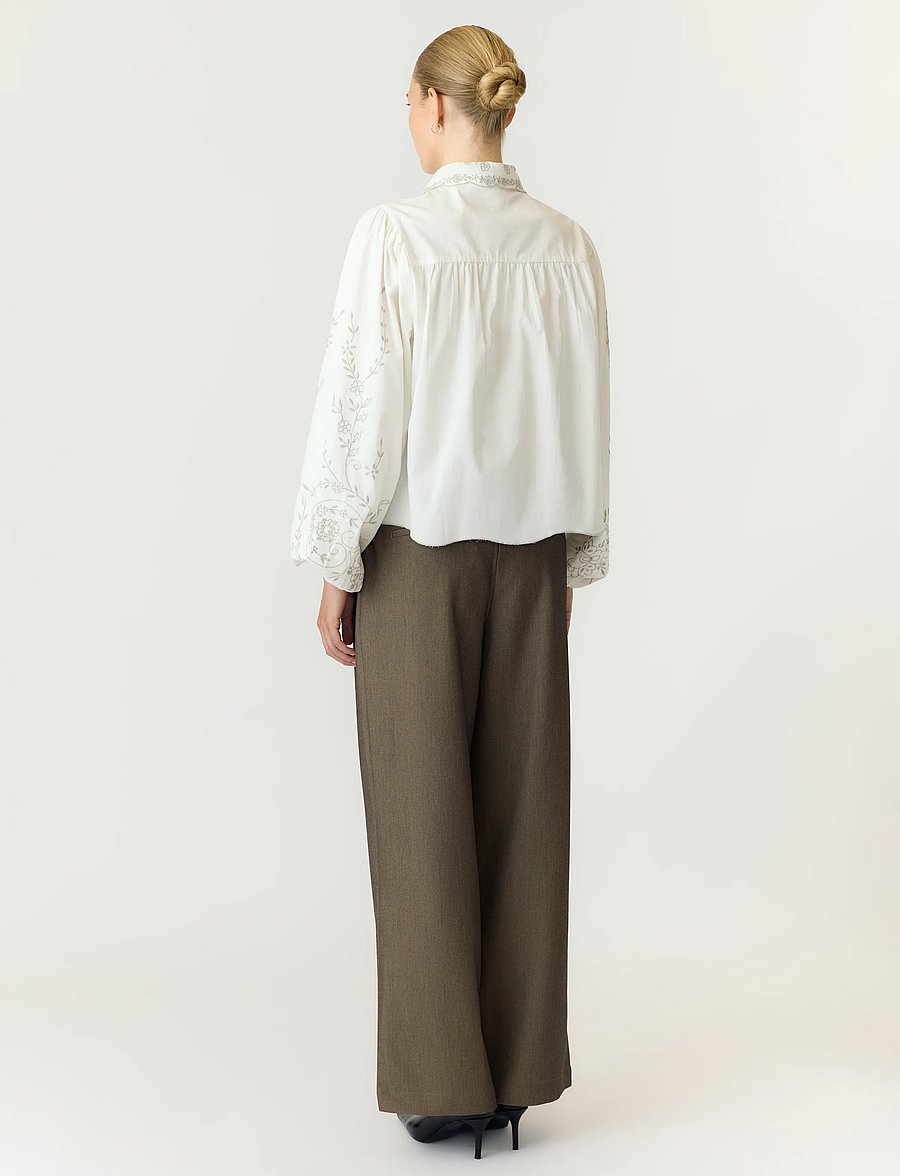 YAS - YASGREYA LS EMBROIDERED SHIRT - STORY - star white - 3