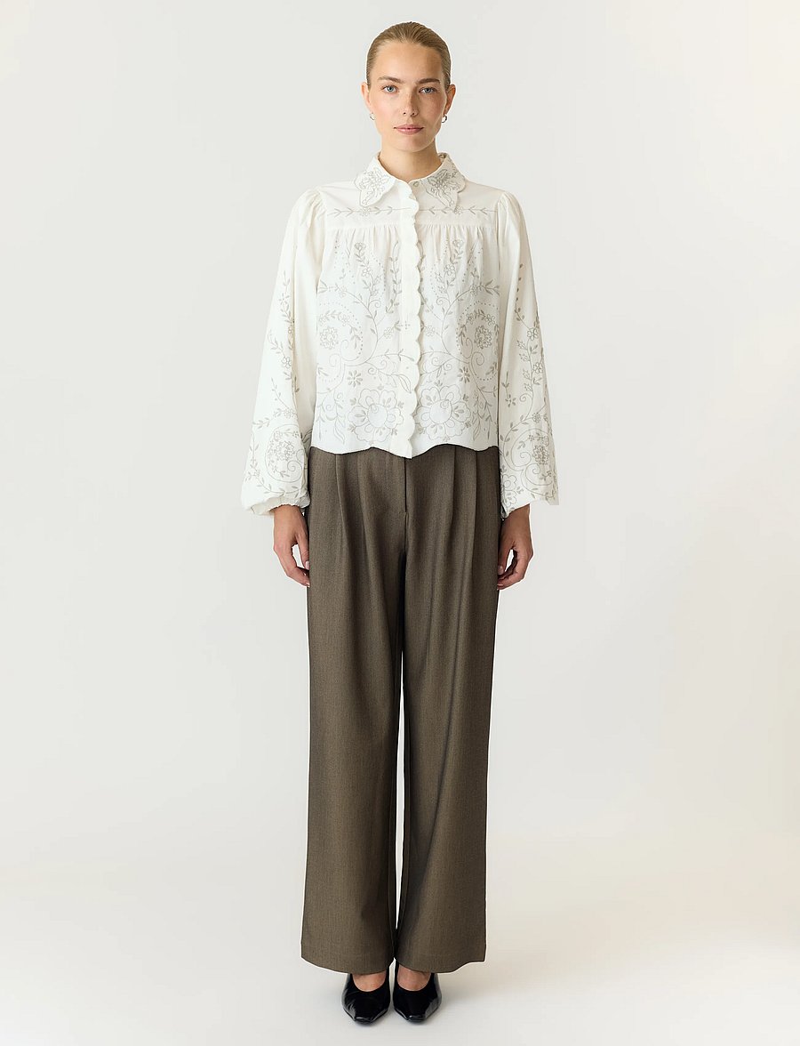 YAS - YASGREYA LS EMBROIDERED SHIRT - STORY - star white - 4