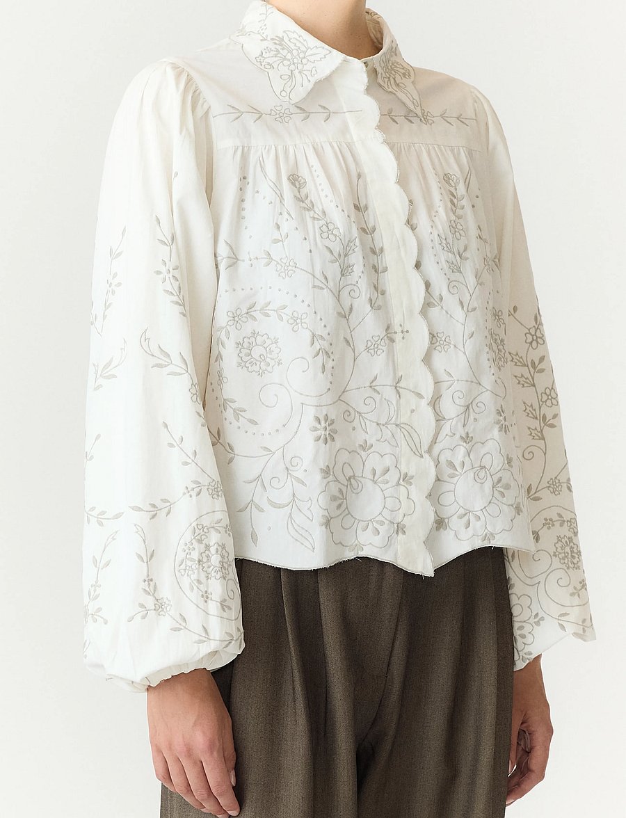 YAS - YASGREYA LS EMBROIDERED SHIRT - STORY - star white - 5