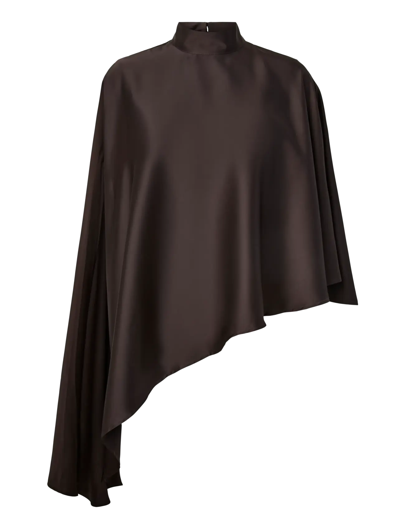 YAS - YASPELLA HIGH NECK CAPE TOP S. - D2D - chocolate brown - 1