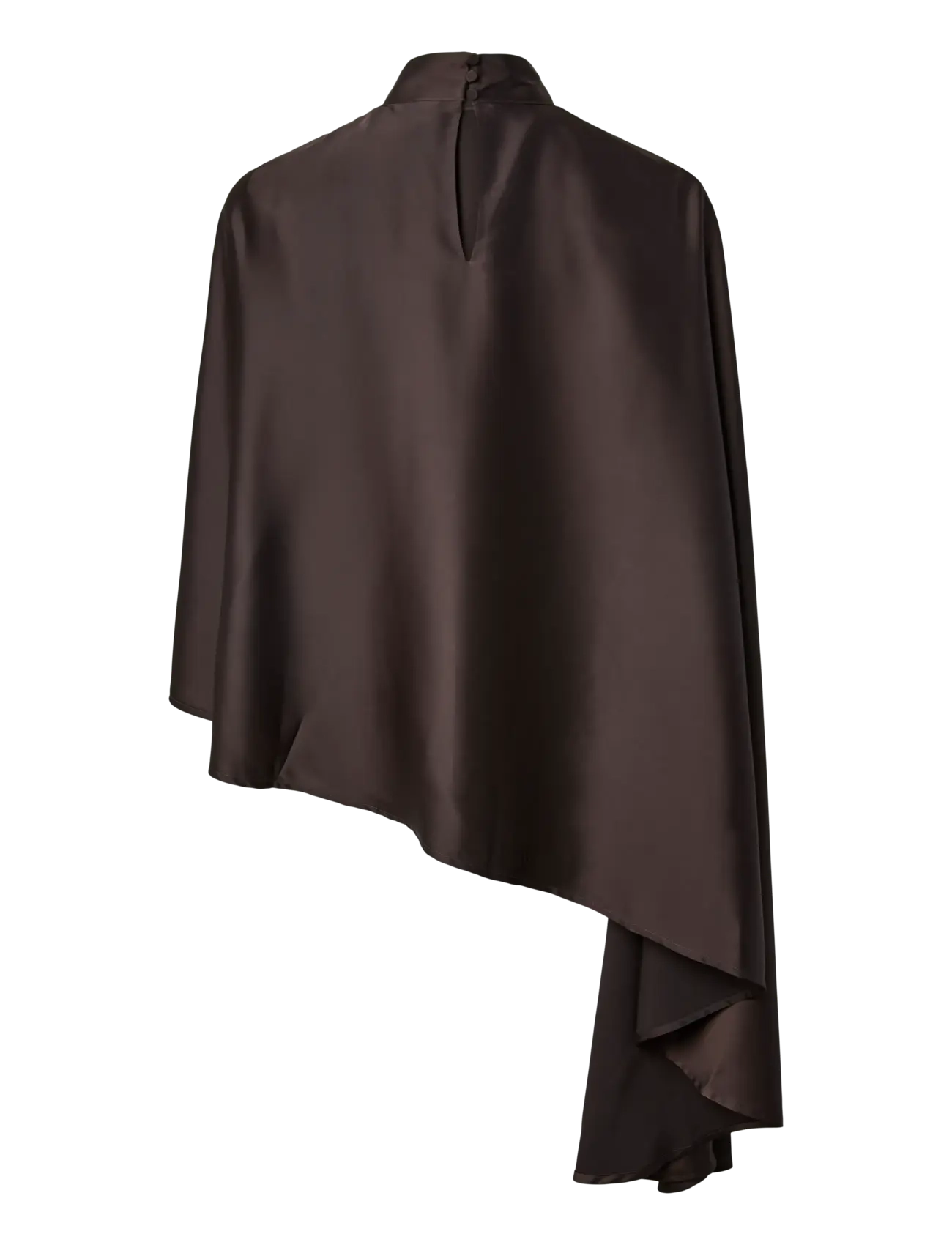 YAS - YASPELLA HIGH NECK CAPE TOP S. - D2D - chocolate brown - 2