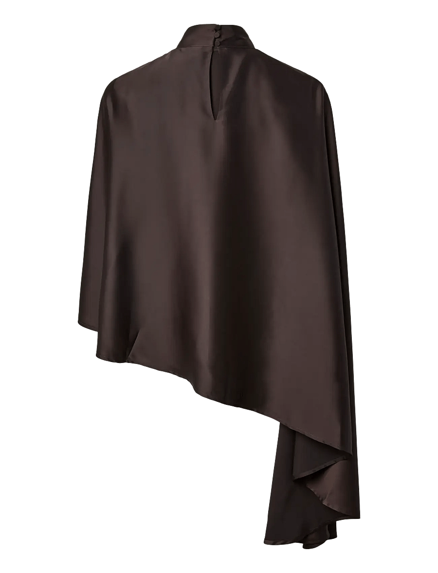 YAS - YASPELLA HIGH NECK CAPE TOP S. - D2D - chocolate brown - 2