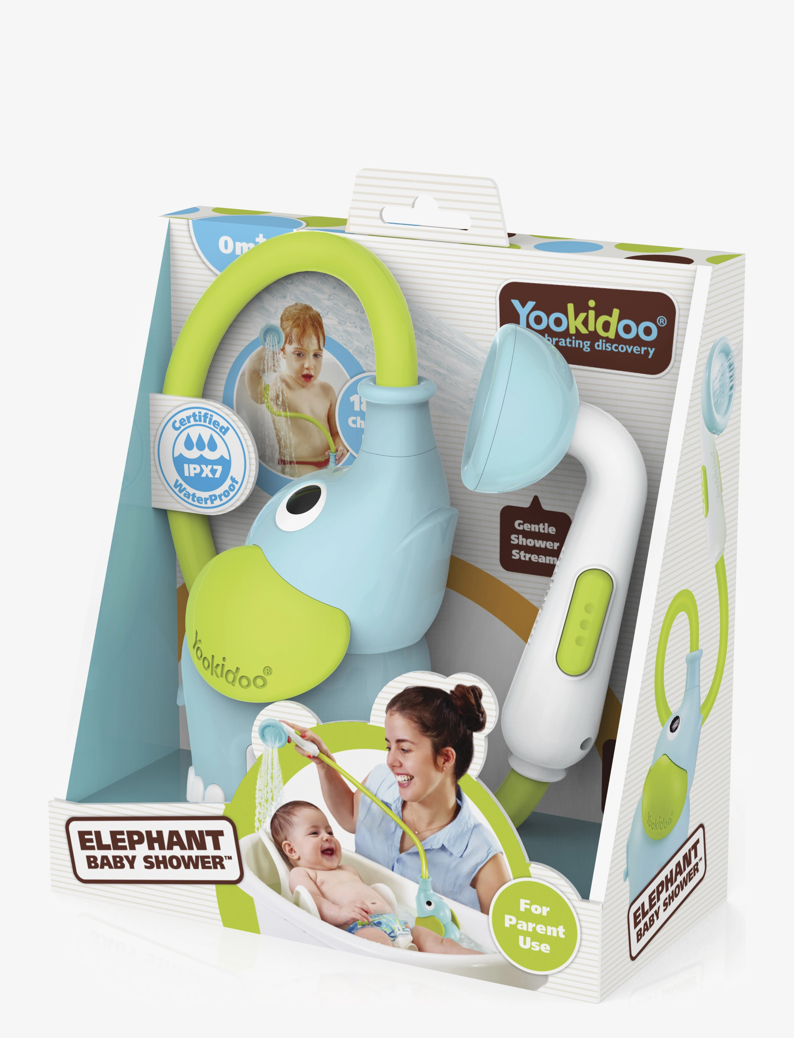 Yookidoo - Elephant Baby Shower - badekar og tilbehør - blue - 3