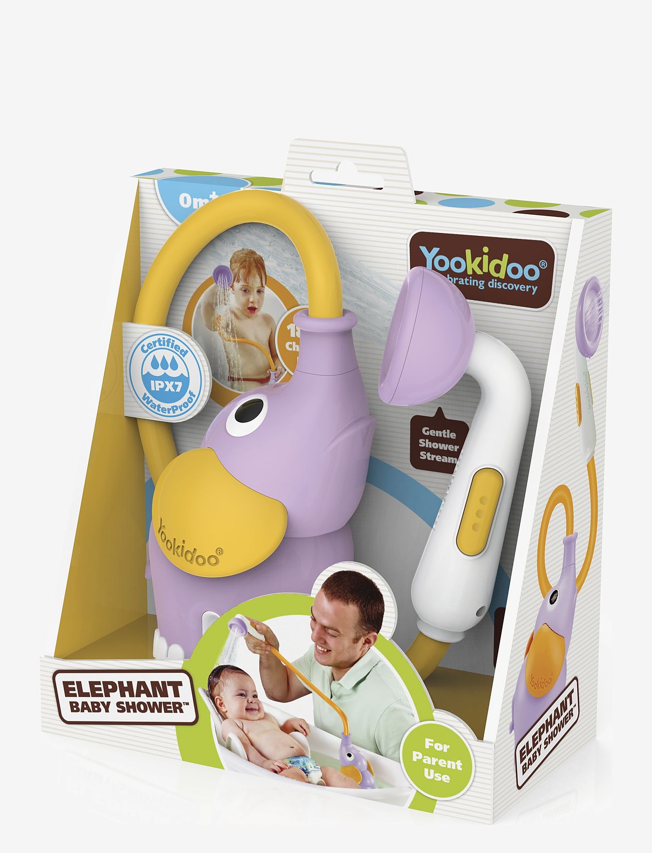 Yookidoo - Elephant Baby Shower - badekar og tilbehør - purple - 3