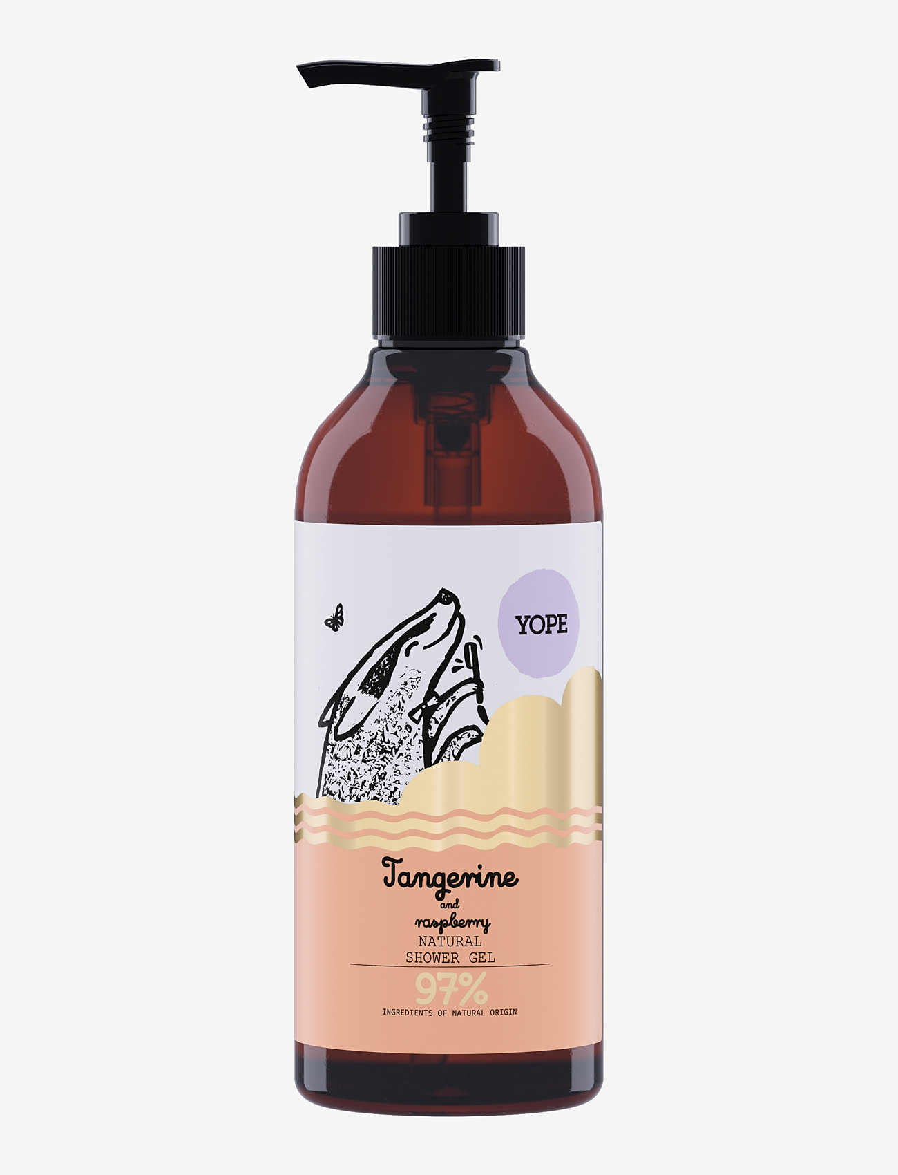YOPE Shower Gel Tangerine And Raspberry Pao 400Ml, Badekar og bruser, Nude, Str: 400 ml