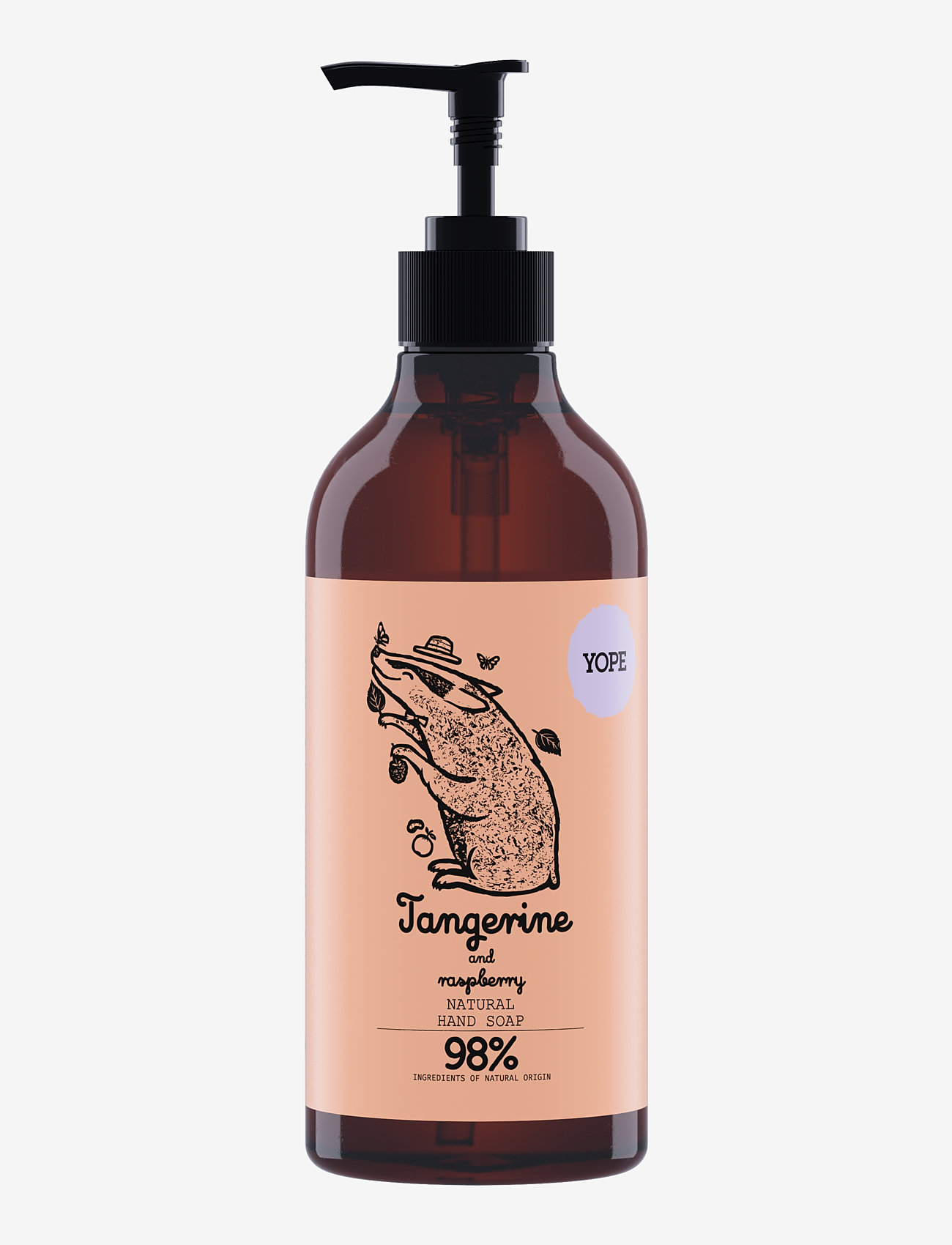 YOPE YOPE Hand Soap Tangerine and Raspberry PAO 500ml - Hudpleje - TANGERINE AND RASPBERRY / clear