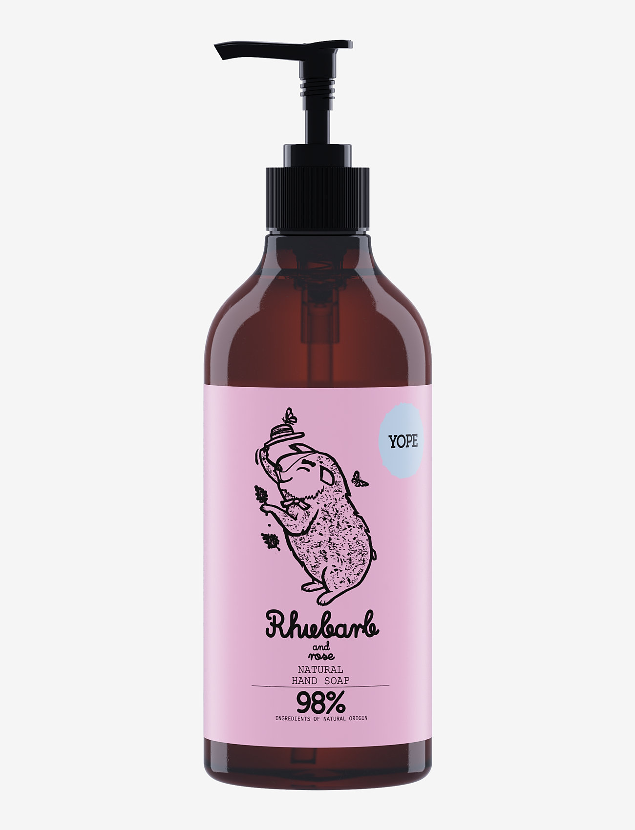YOPE YOPE Hand Soap Rhubarb and Rose PAO 500ml - Sæber & Håndcremer - RHUBARB AND ROSE / clear